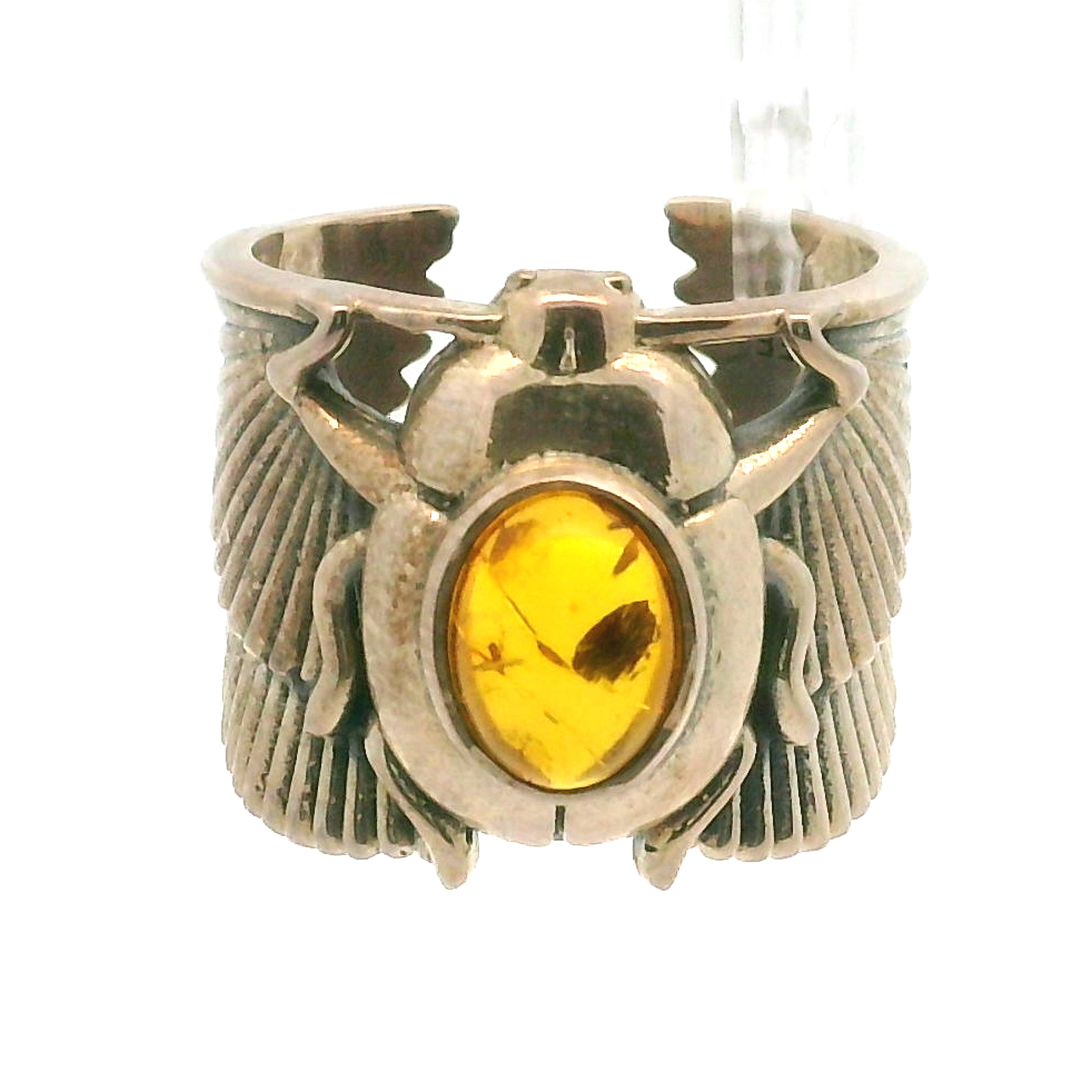 Scarab Adjustable Cuff Ring .925 Silver for Amplifying Intentions & Accelerating Manifestations