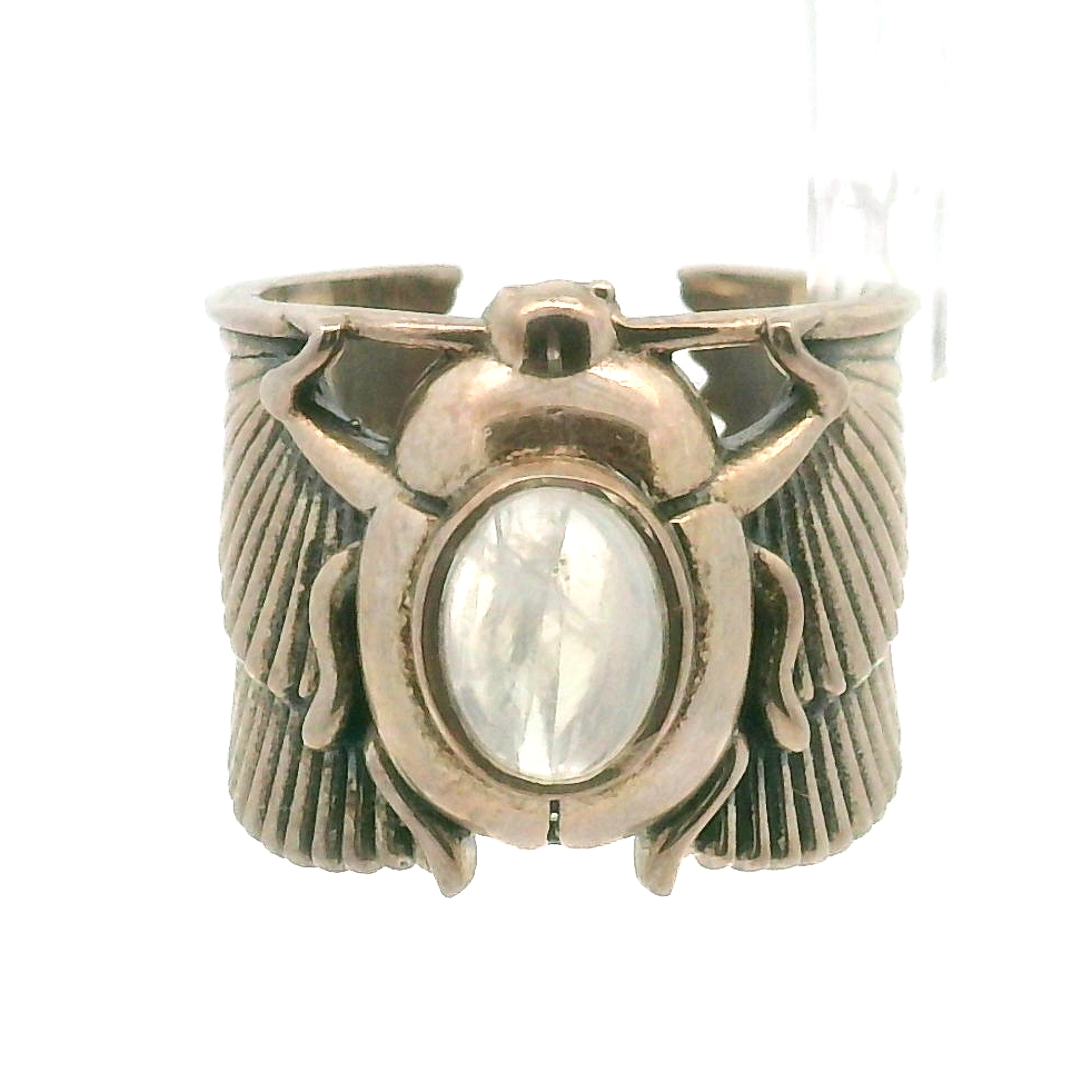 Scarab Adjustable Cuff Ring .925 Silver for Amplifying Intentions & Accelerating Manifestations
