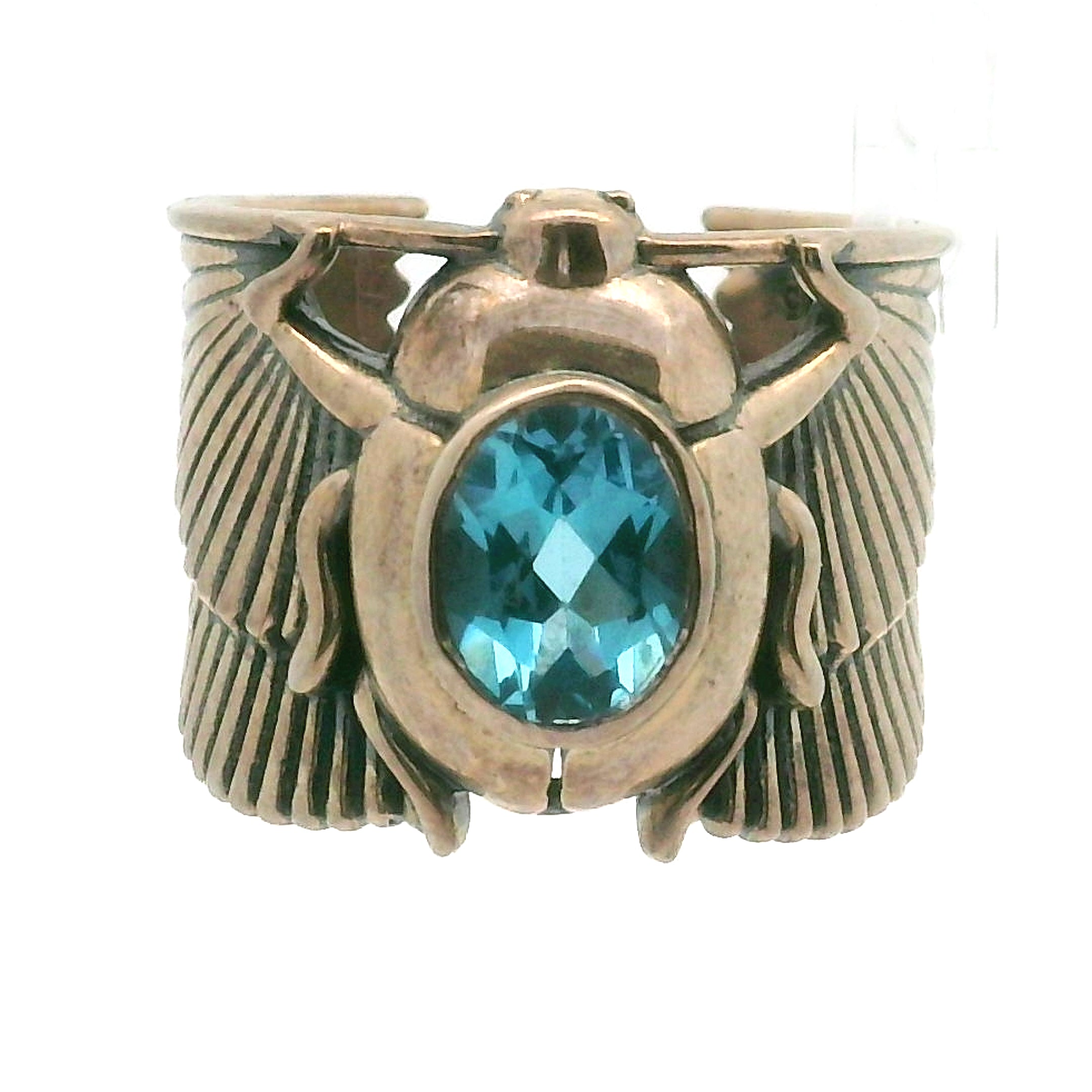 Scarab Adjustable Cuff Ring .925 Silver for Amplifying Intentions & Accelerating Manifestations