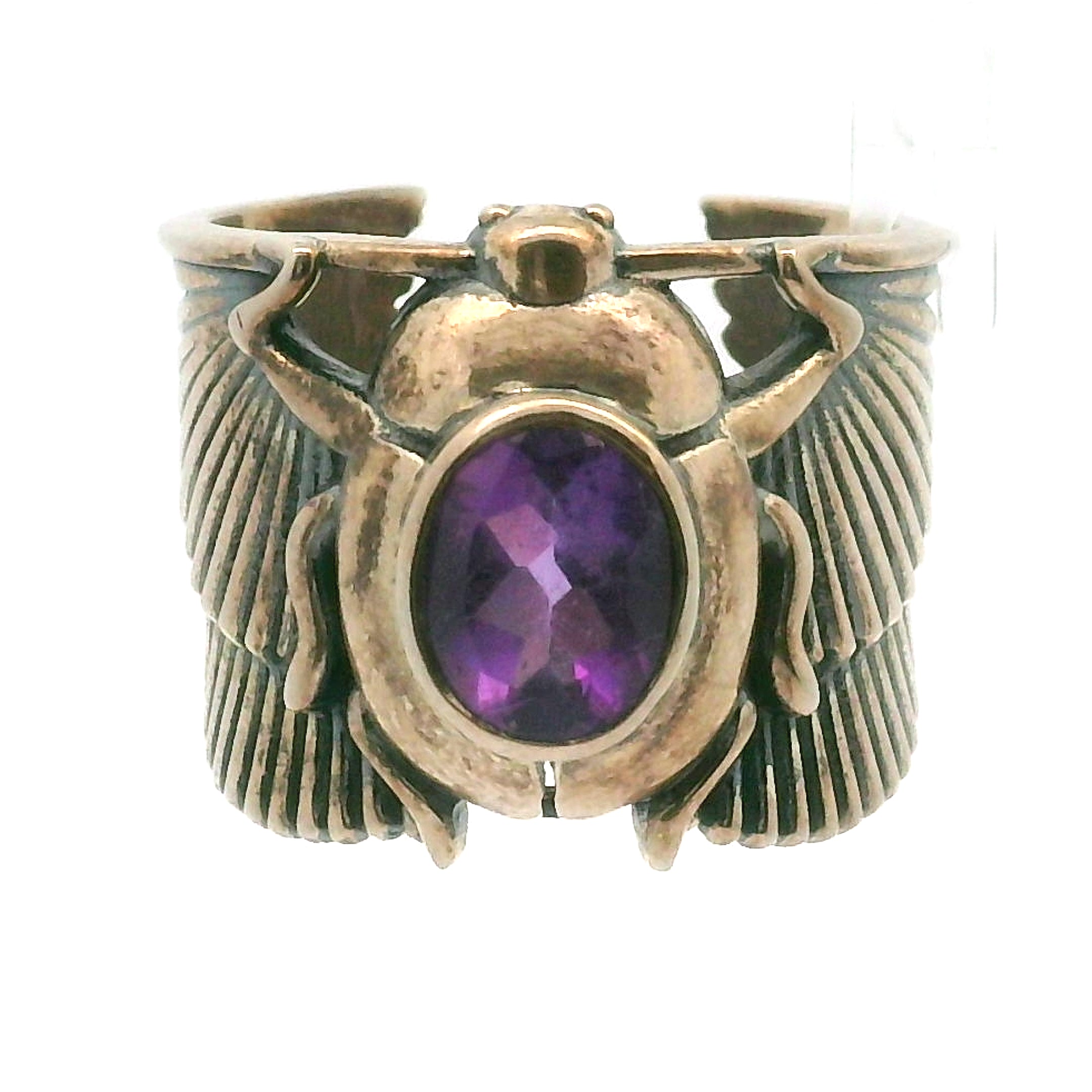 Scarab Adjustable Cuff Ring .925 Silver for Amplifying Intentions & Accelerating Manifestations