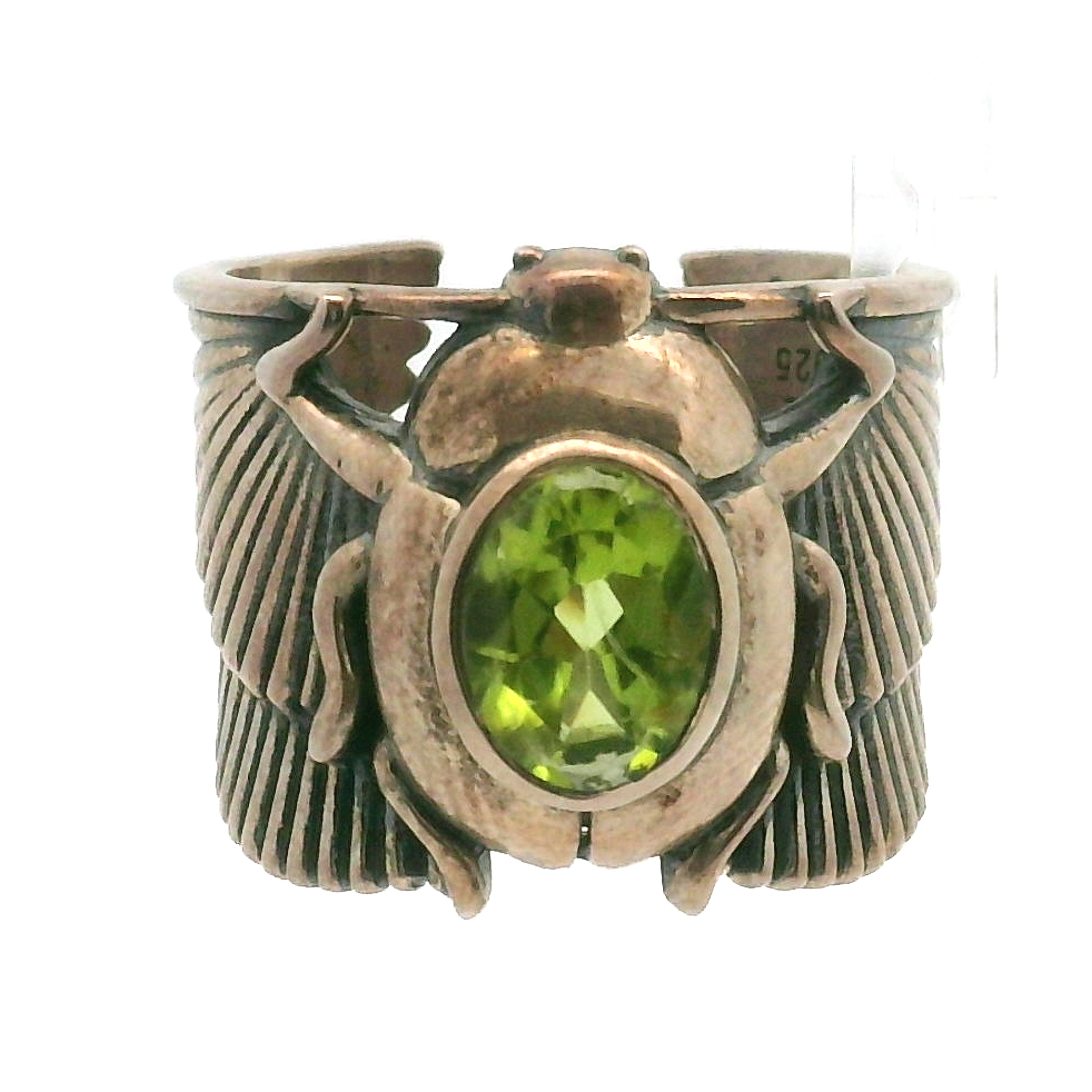 Scarab Adjustable Cuff Ring .925 Silver for Amplifying Intentions & Accelerating Manifestations