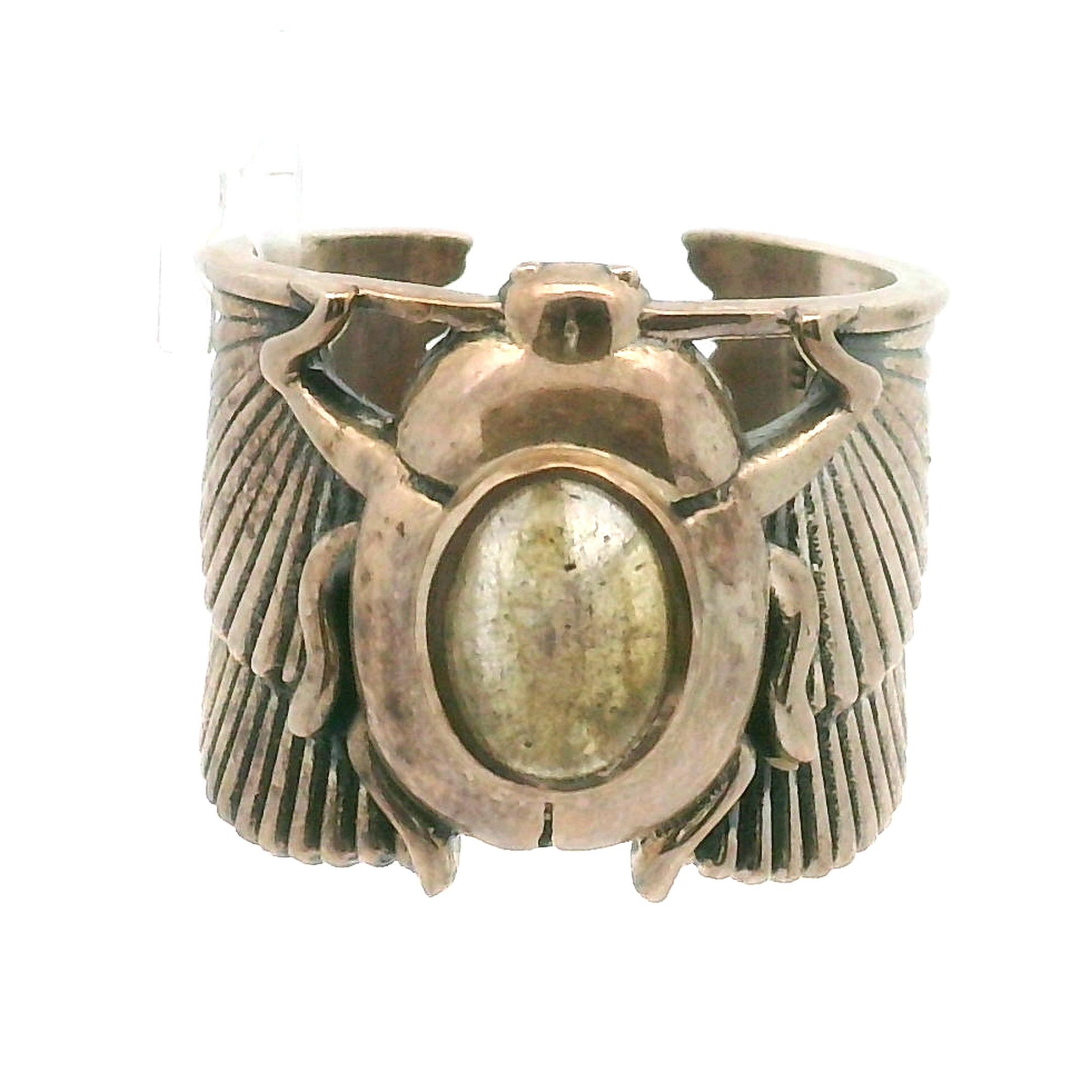 Scarab Adjustable Cuff Ring .925 Silver for Amplifying Intentions & Accelerating Manifestations