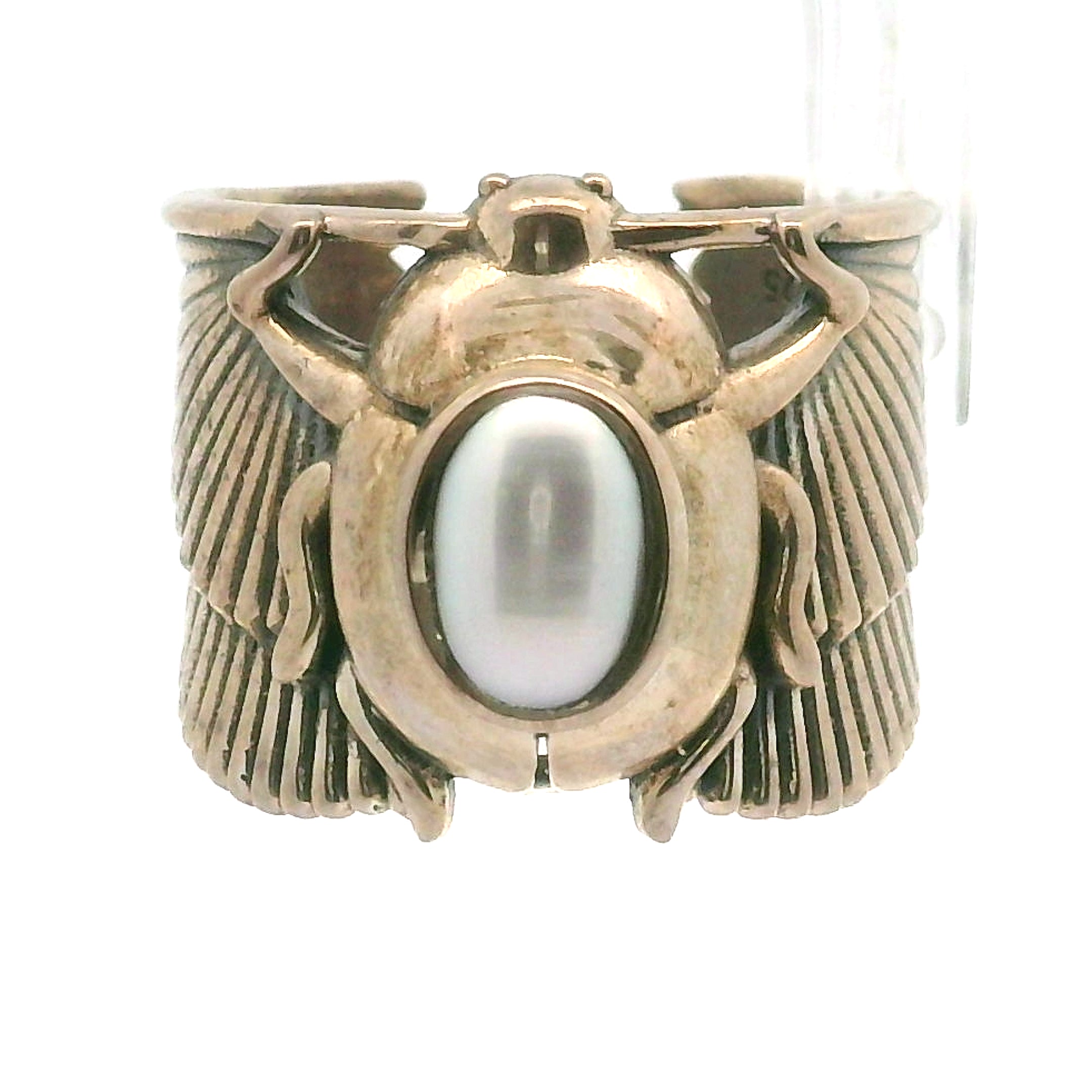 Scarab Adjustable Cuff Ring .925 Silver for Amplifying Intentions & Accelerating Manifestations