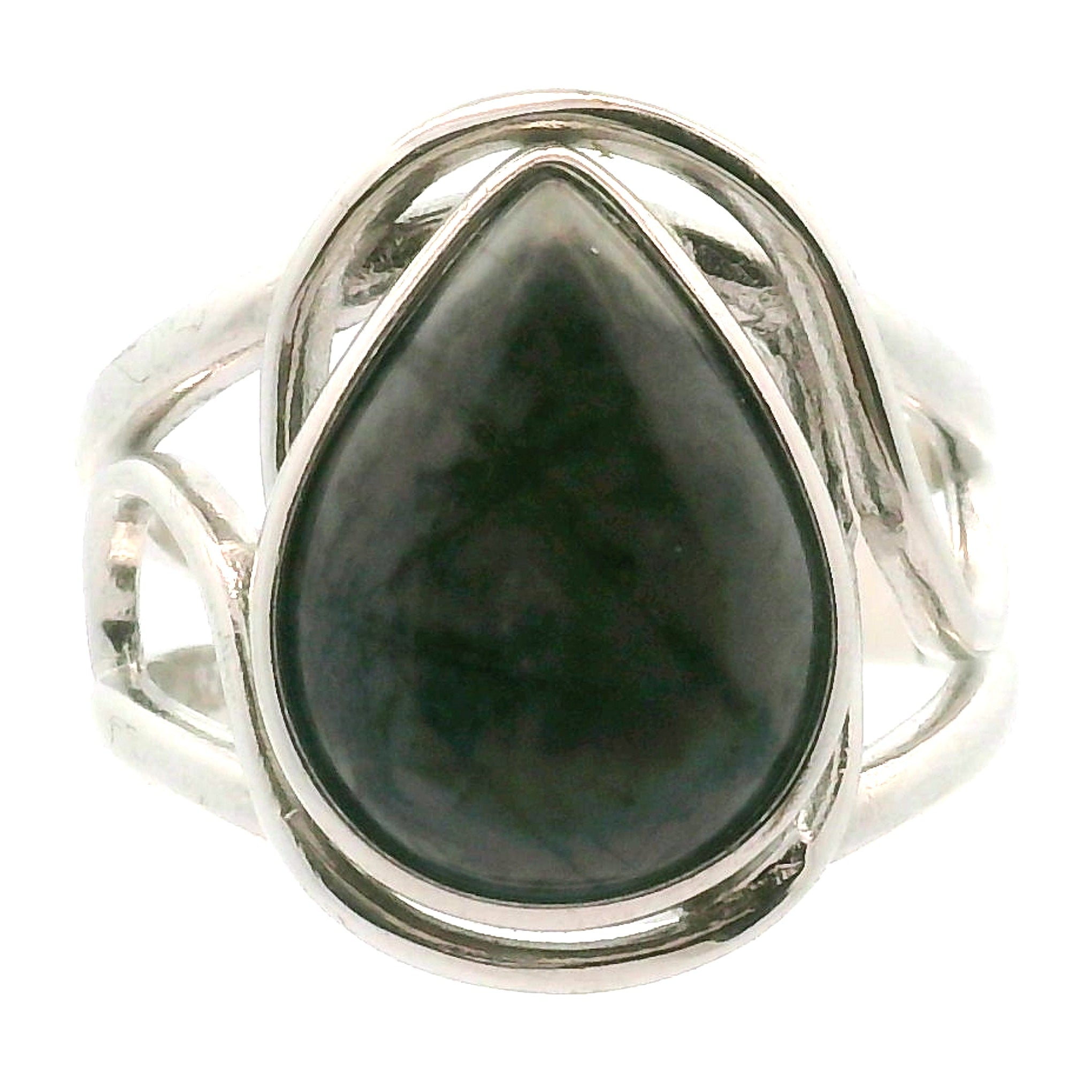 Spiderweb Jasper Cuff Ring .925 Silver  for Compassion, Healing and Protection