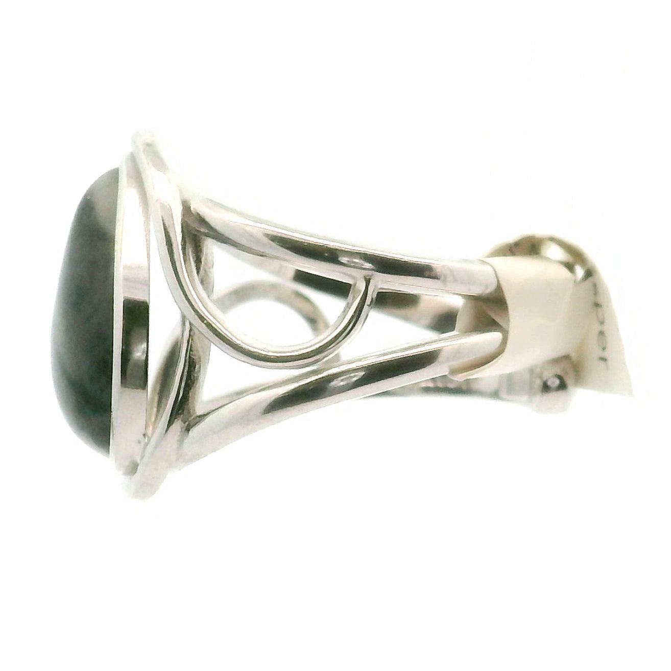 Spiderweb Jasper Cuff Ring .925 Silver  for Compassion, Healing and Protection