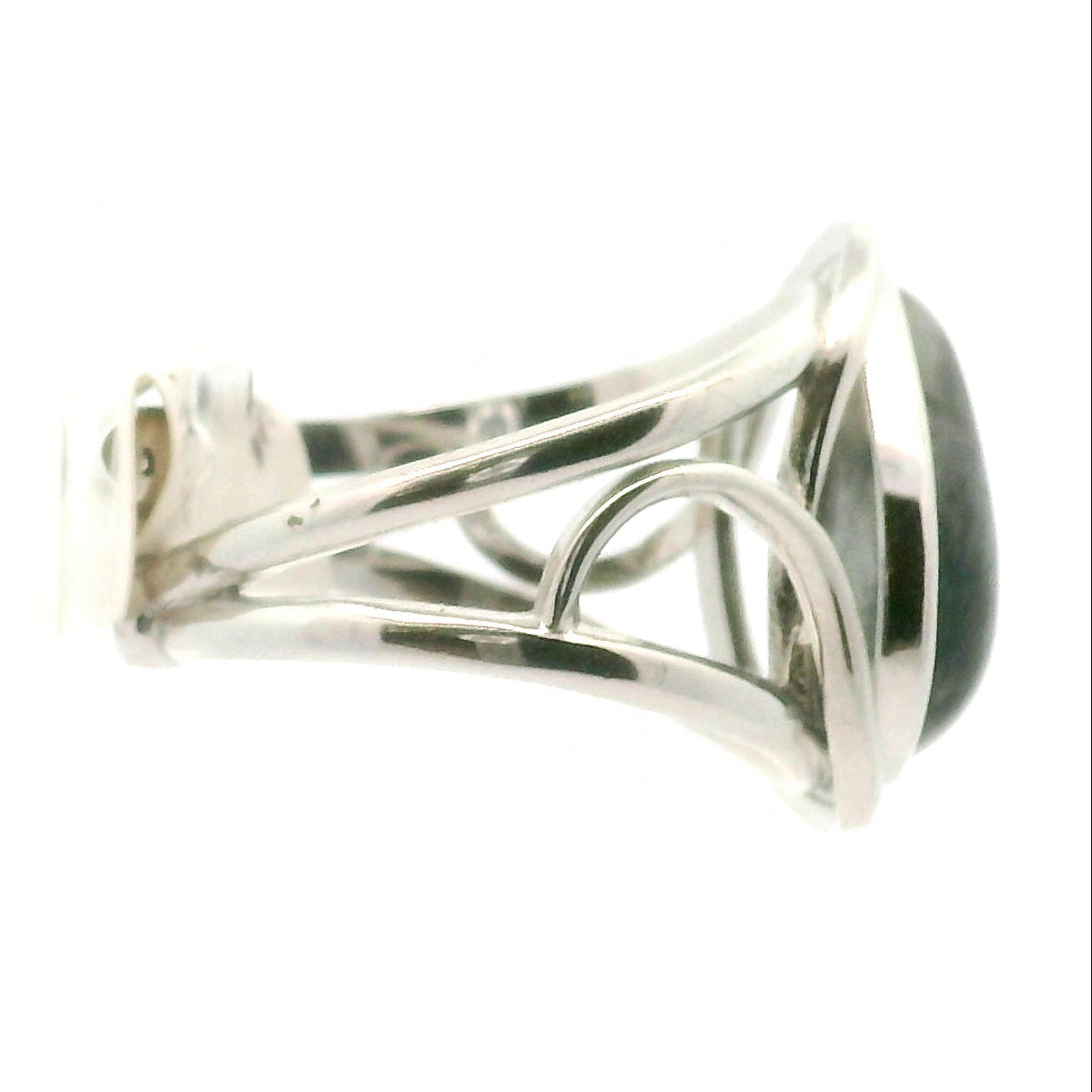 Spiderweb Jasper Cuff Ring .925 Silver  for Compassion, Healing and Protection