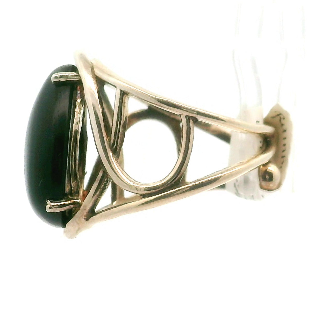 Rainbow Obsidian Cuff Ring .925 Silver for Hope, Peace and Shadow Work
