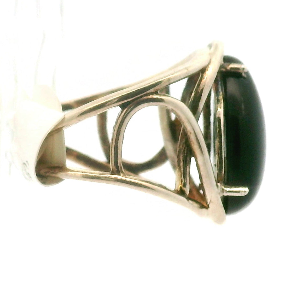 Rainbow Obsidian Cuff Ring .925 Silver for Hope, Peace and Shadow Work