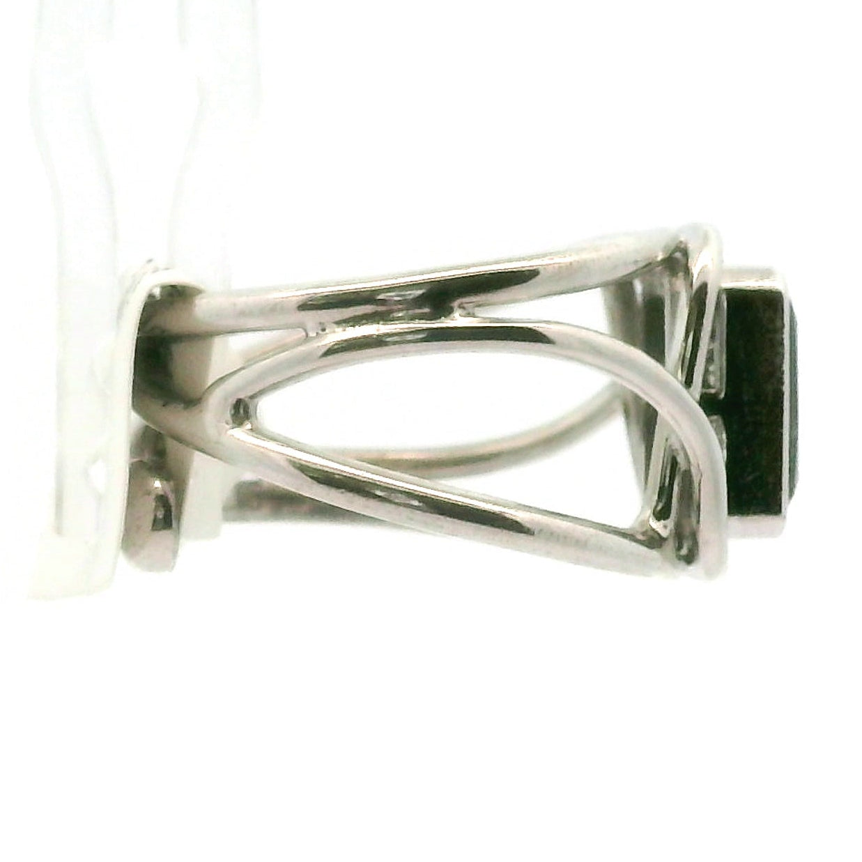 Black Rutilated Quartz Cuff Ring.925 Silver for Amplification and Protection