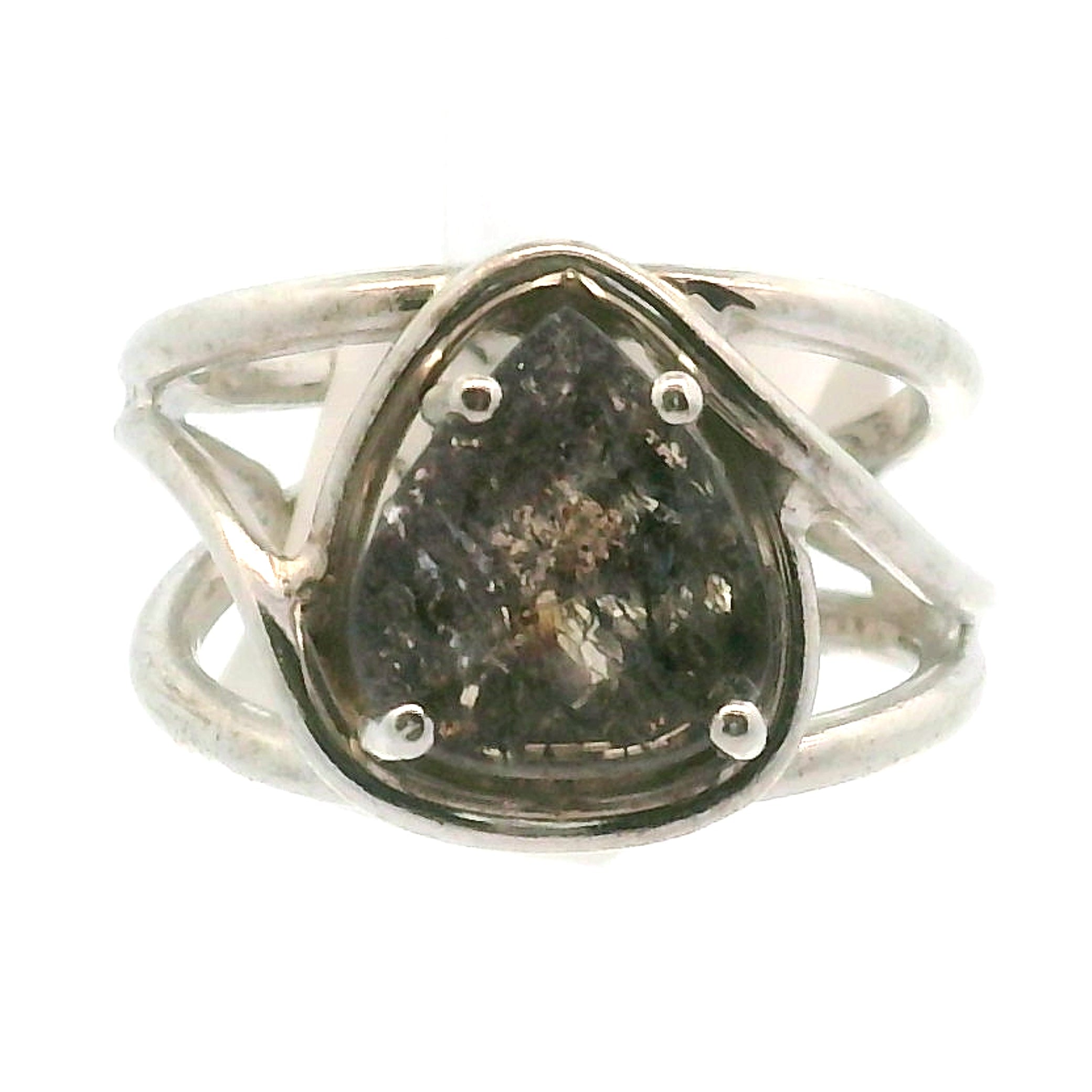 Black Rutilated Quartz Cuff Ring.925 Silver for Amplification and Protection