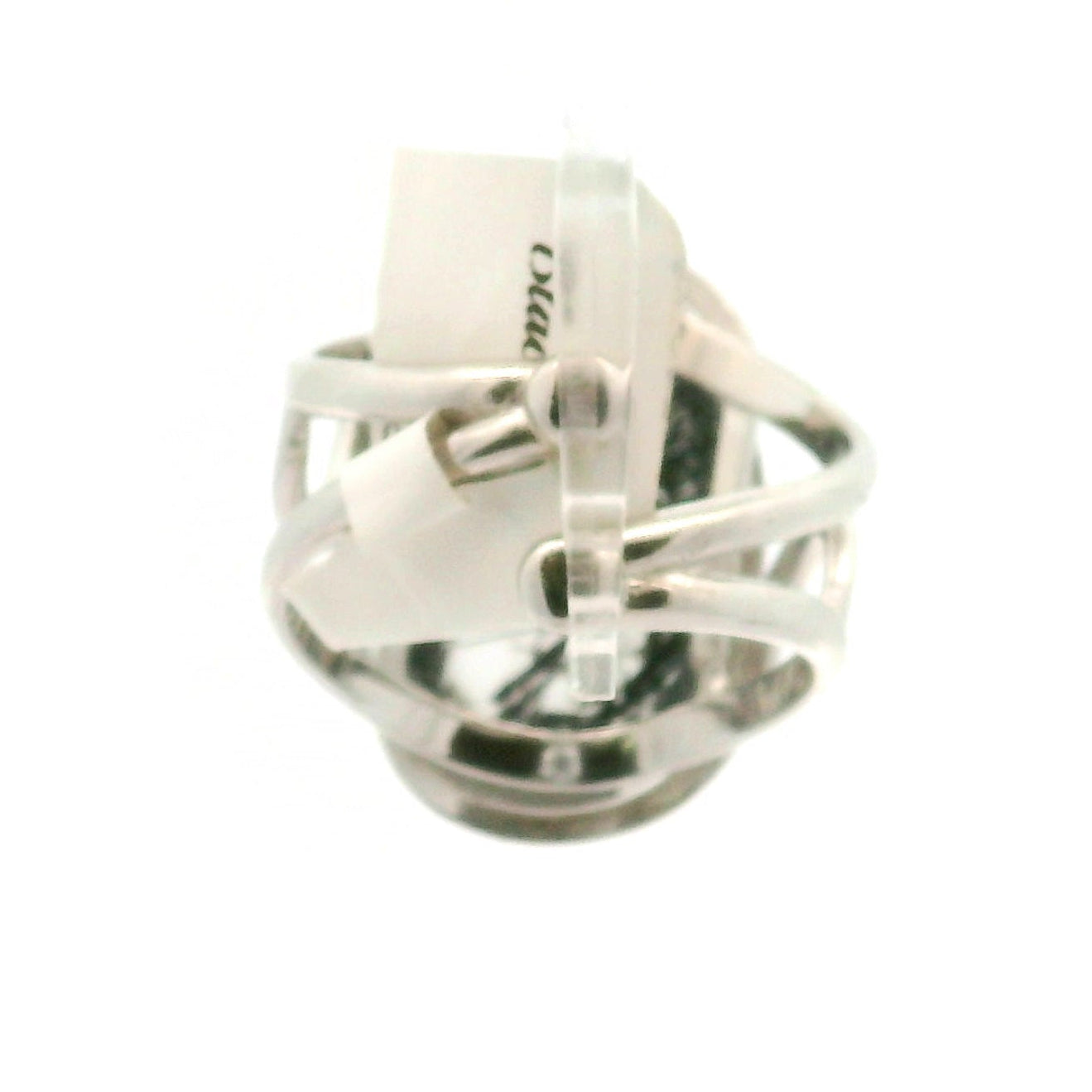 Black Tourmaline in Quartz Cuff Ring .925 Sterling Silver for Powerful Protection and Aura Cleansing