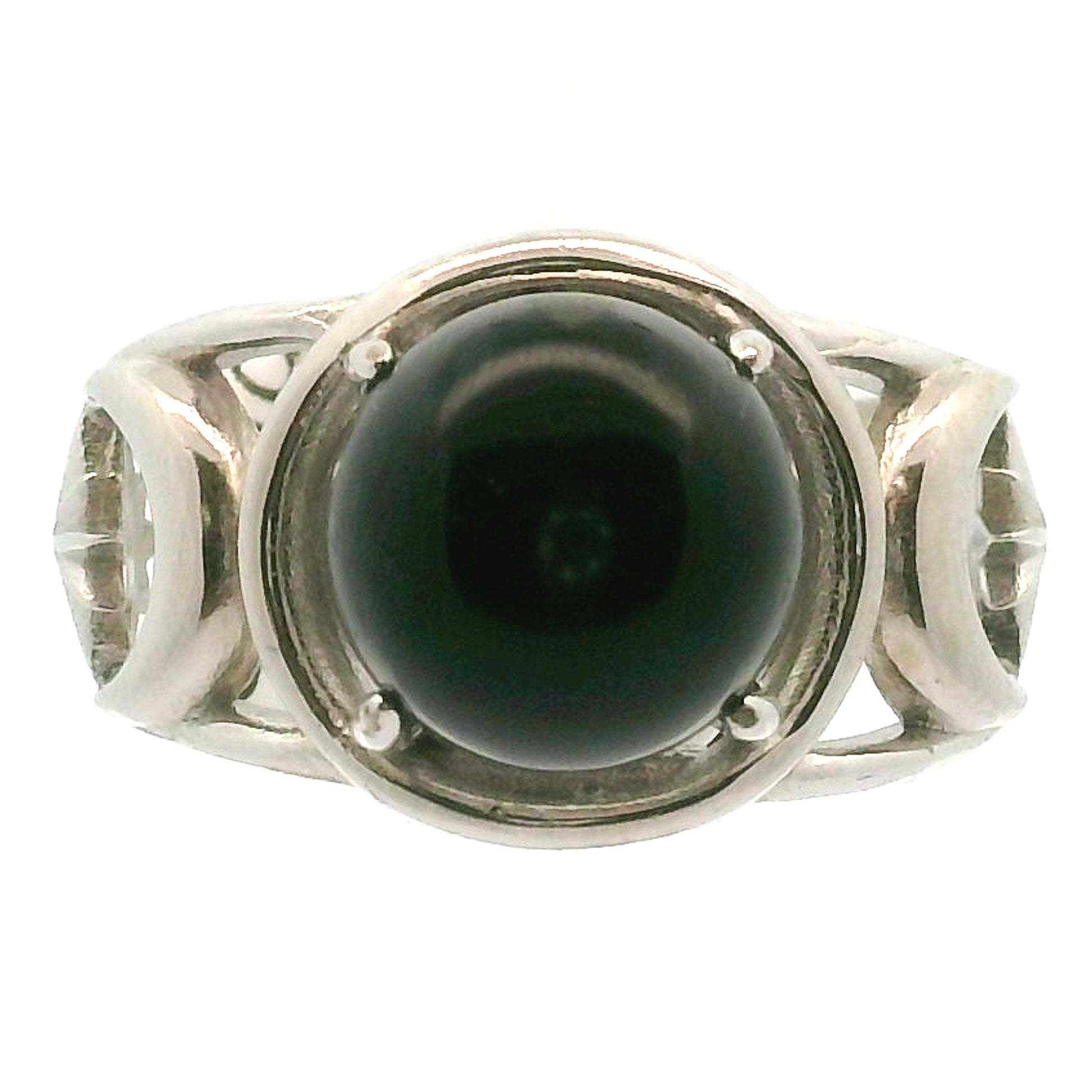Triple Moon with Star Cuff Ring .925 Silver for Health, Protection, Amplifying Intentions & Accelerating Manifestations