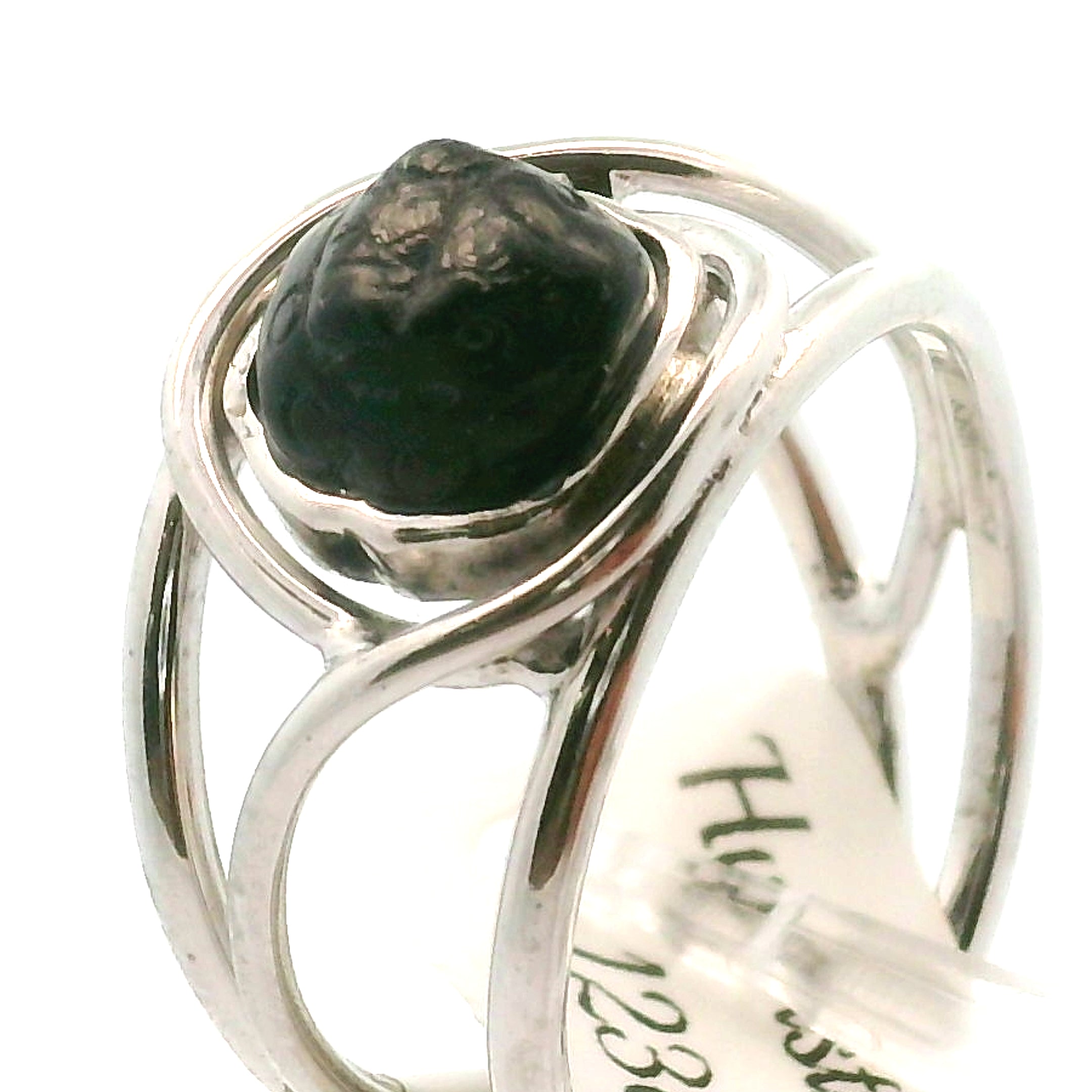 Hypersthene Mini Money Toad Cuff Ring .925 Silver for Calm, Magic and Improved Manifestation