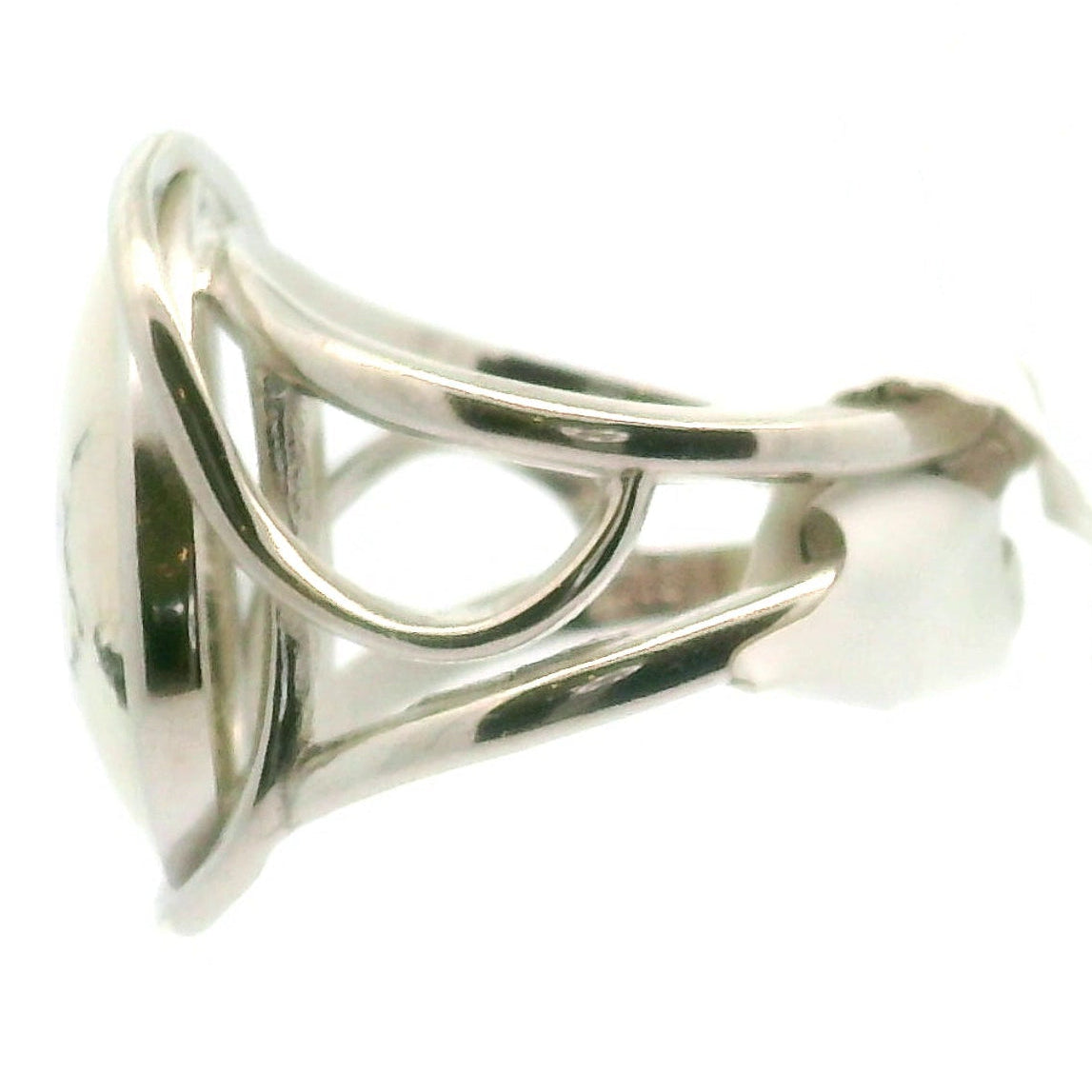 White Buffalo Cuff Ring in .925 Silver for Promoting Creativity, Hope, New Ideas & Positivity