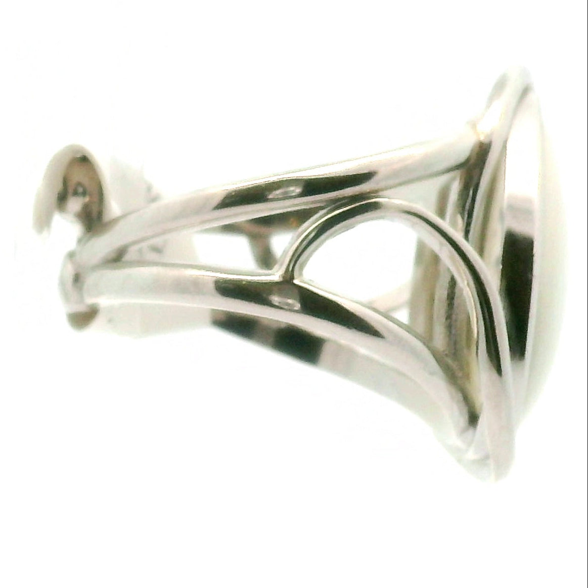 White Buffalo Cuff Ring in .925 Silver for Promoting Creativity, Hope, New Ideas & Positivity