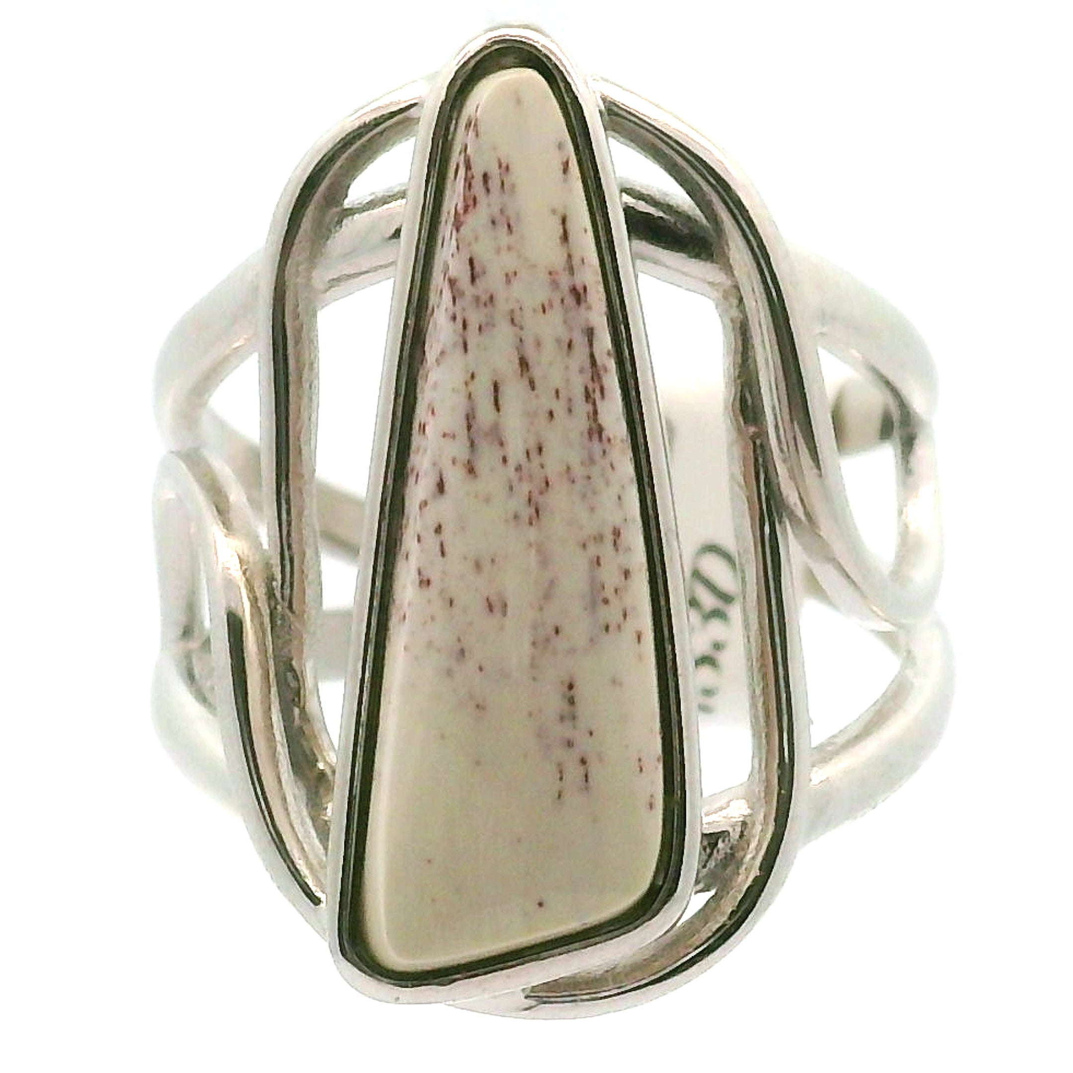 Angel Wing Alunite Cuff Ring 925 Silver for Angelic Connection, Harmony and Guidance