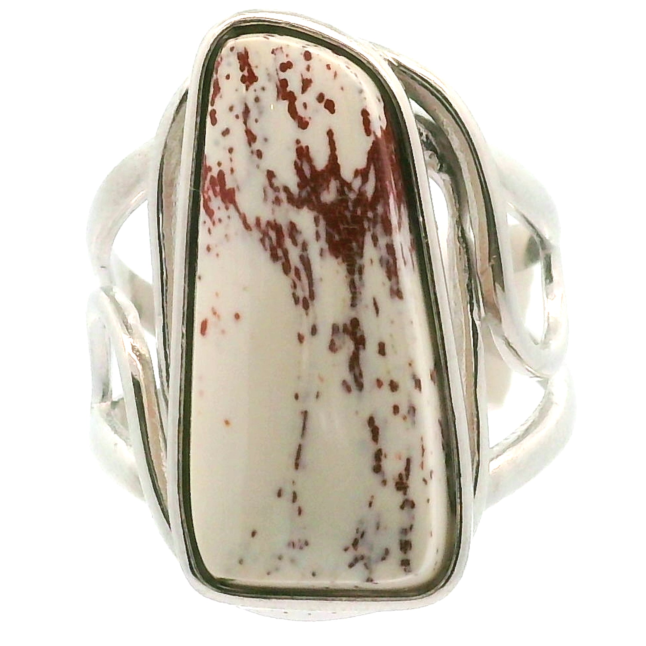 Angel Wing Alunite Cuff Ring 925 Silver for Angelic Connection, Harmony and Guidance