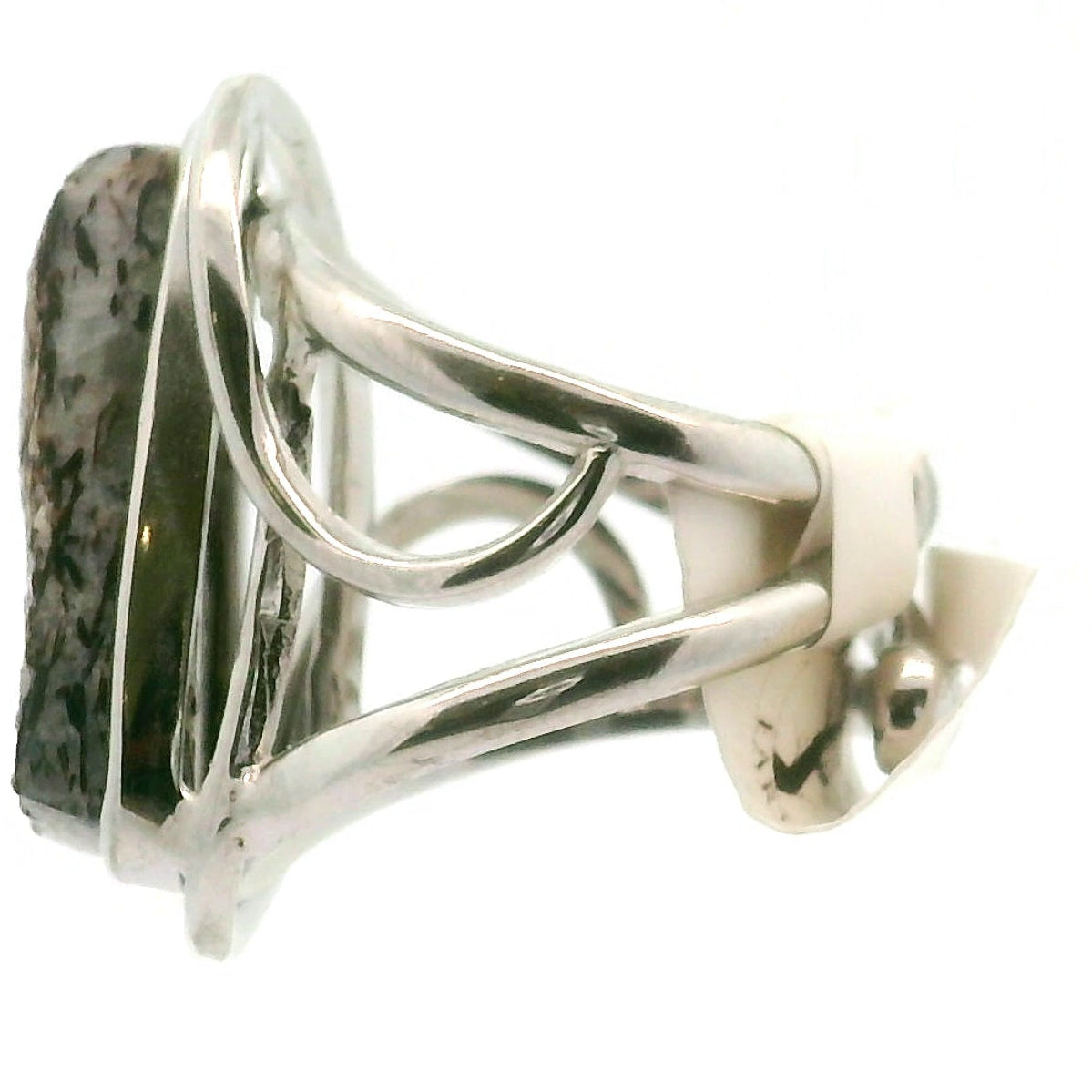 Astrophyllite Cuff Ring .925 Silver for Bravery, Light Energy and Self Acceptance