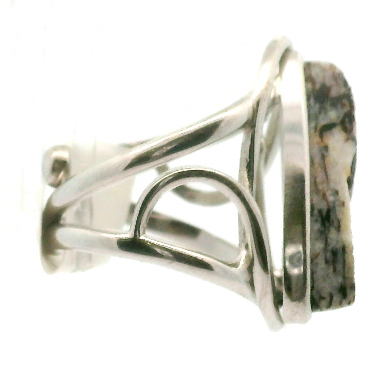 Astrophyllite Cuff Ring .925 Silver for Bravery, Light Energy and Self Acceptance