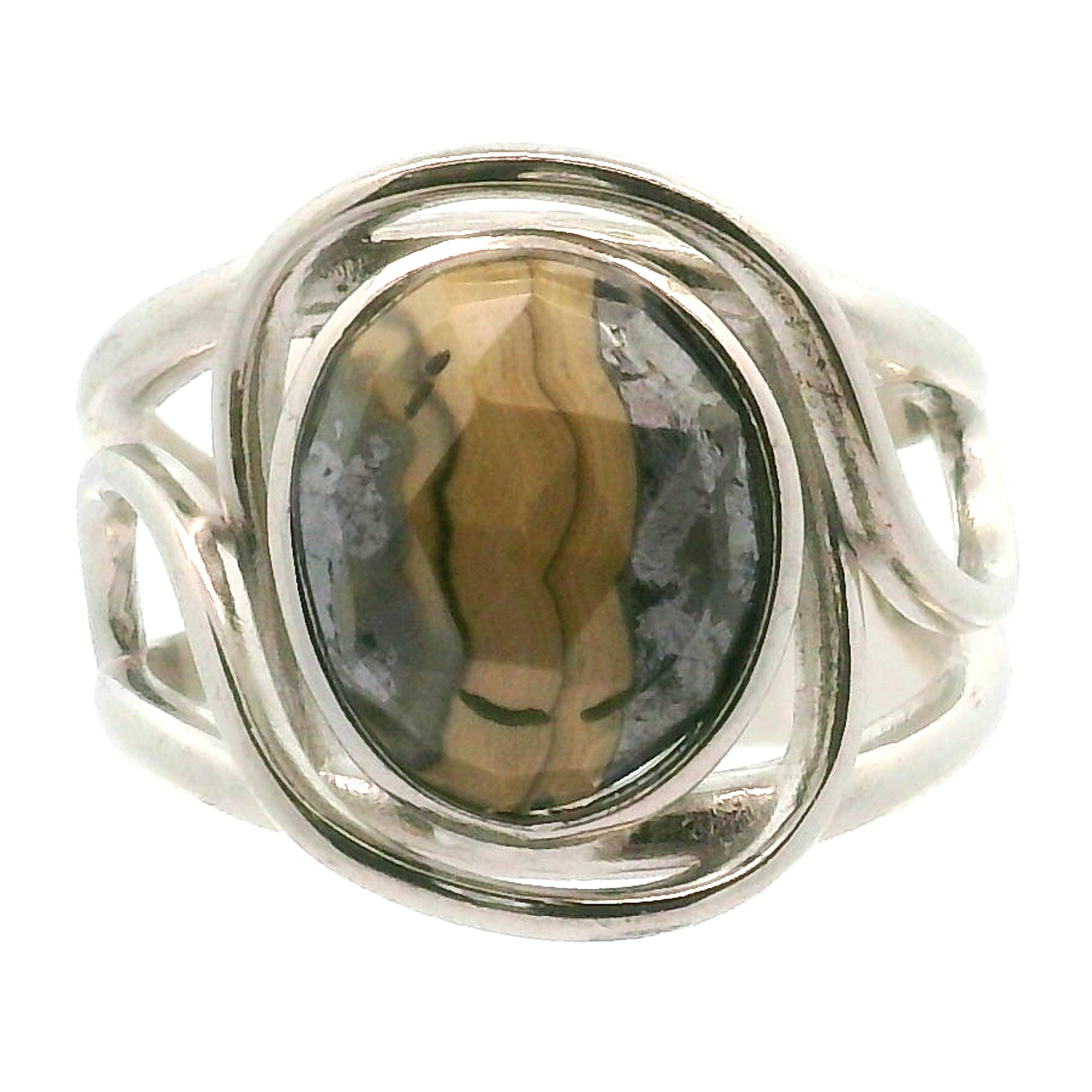 Schalenblende Cuff Ring .925 Silver for Transformation, Grounding and Protection