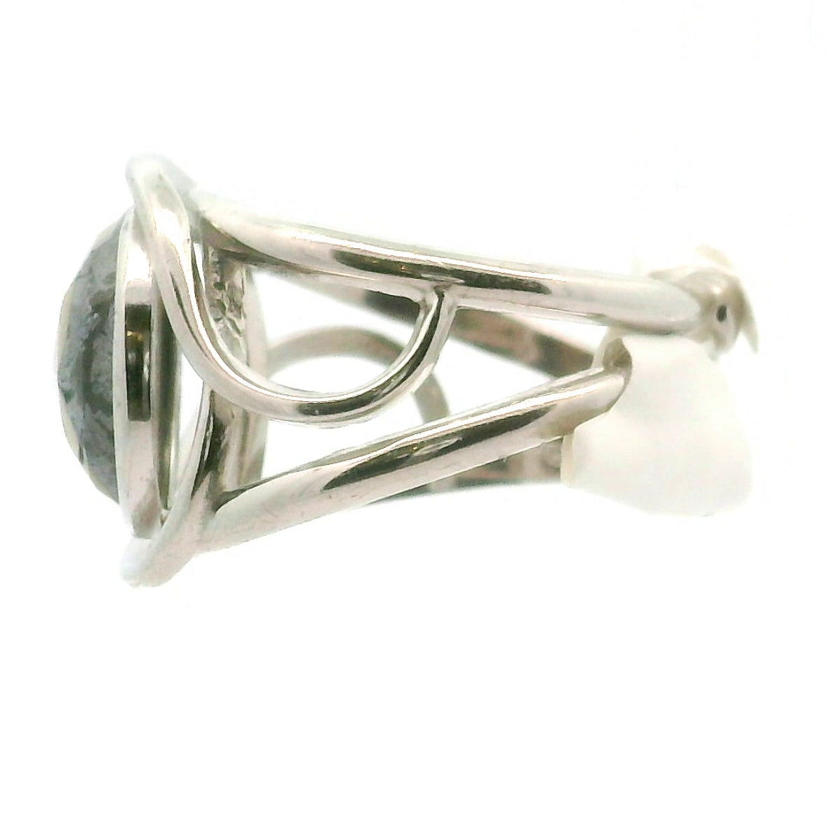 Schalenblende Cuff Ring .925 Silver for Transformation, Grounding and Protection