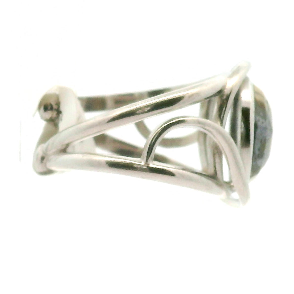 Schalenblende Cuff Ring .925 Silver for Transformation, Grounding and Protection