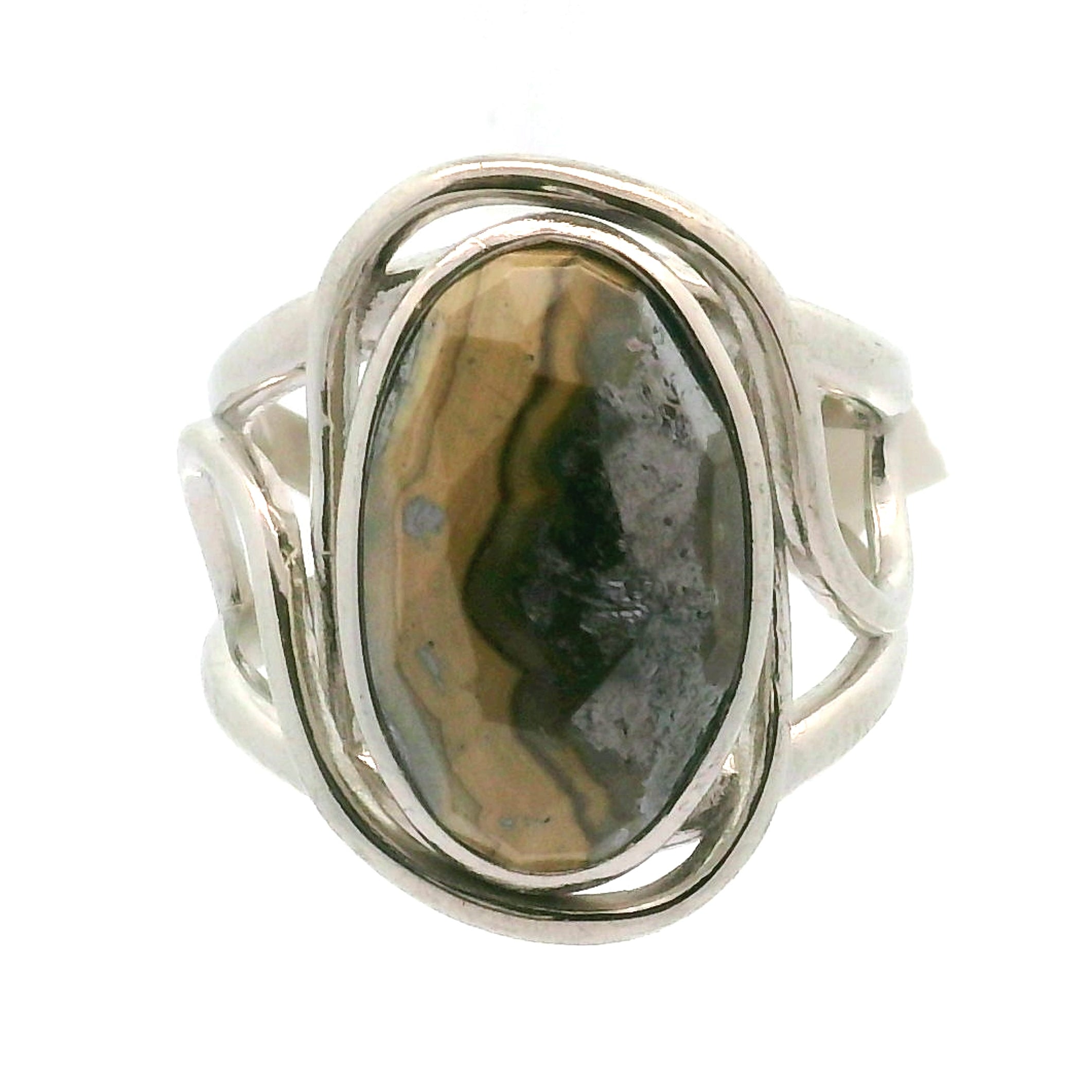 Schalenblende Cuff Ring .925 Silver for Transformation, Grounding and Protection