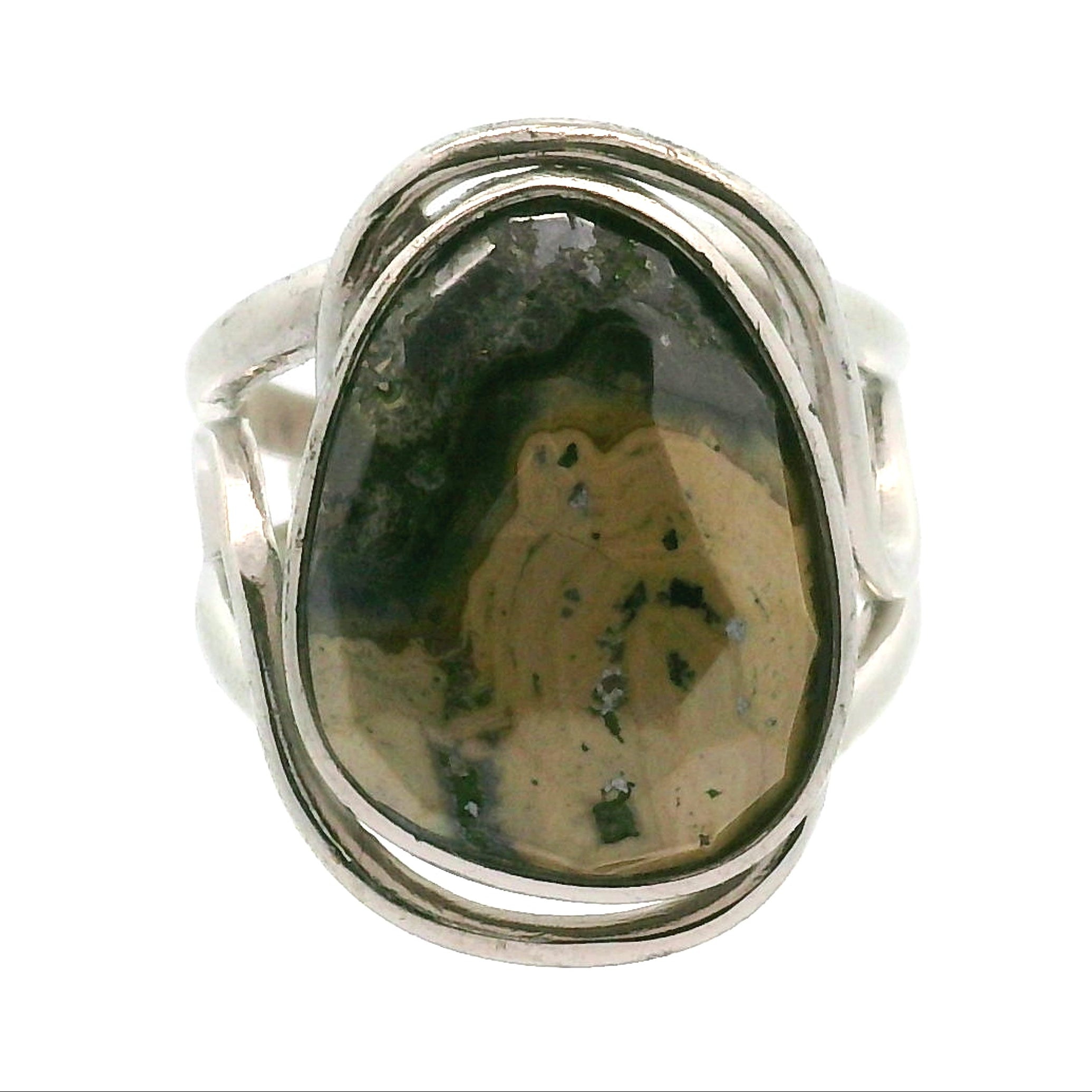 Schalenblende Cuff Ring .925 Silver for Transformation, Grounding and Protection