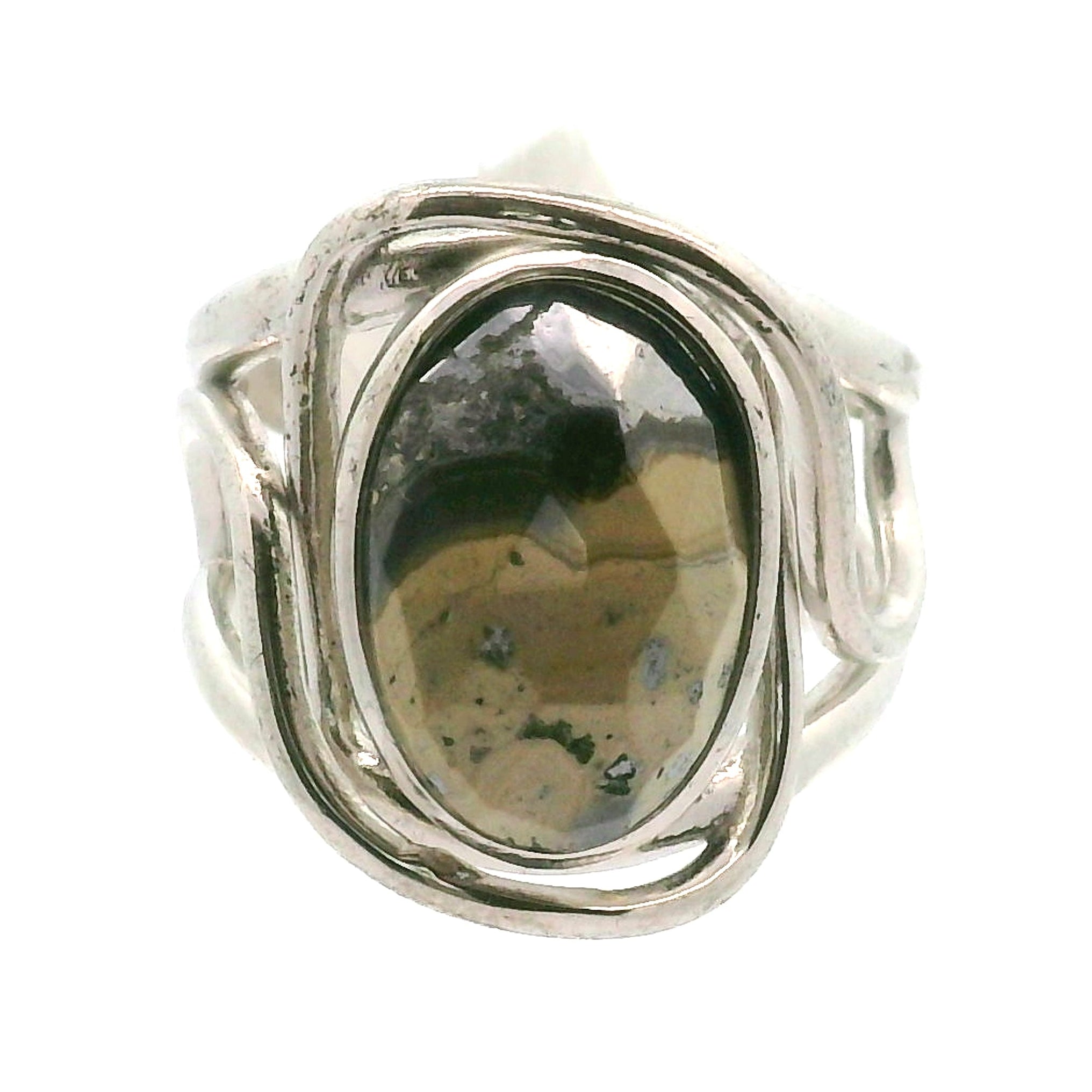 Schalenblende Cuff Ring .925 Silver for Transformation, Grounding and Protection