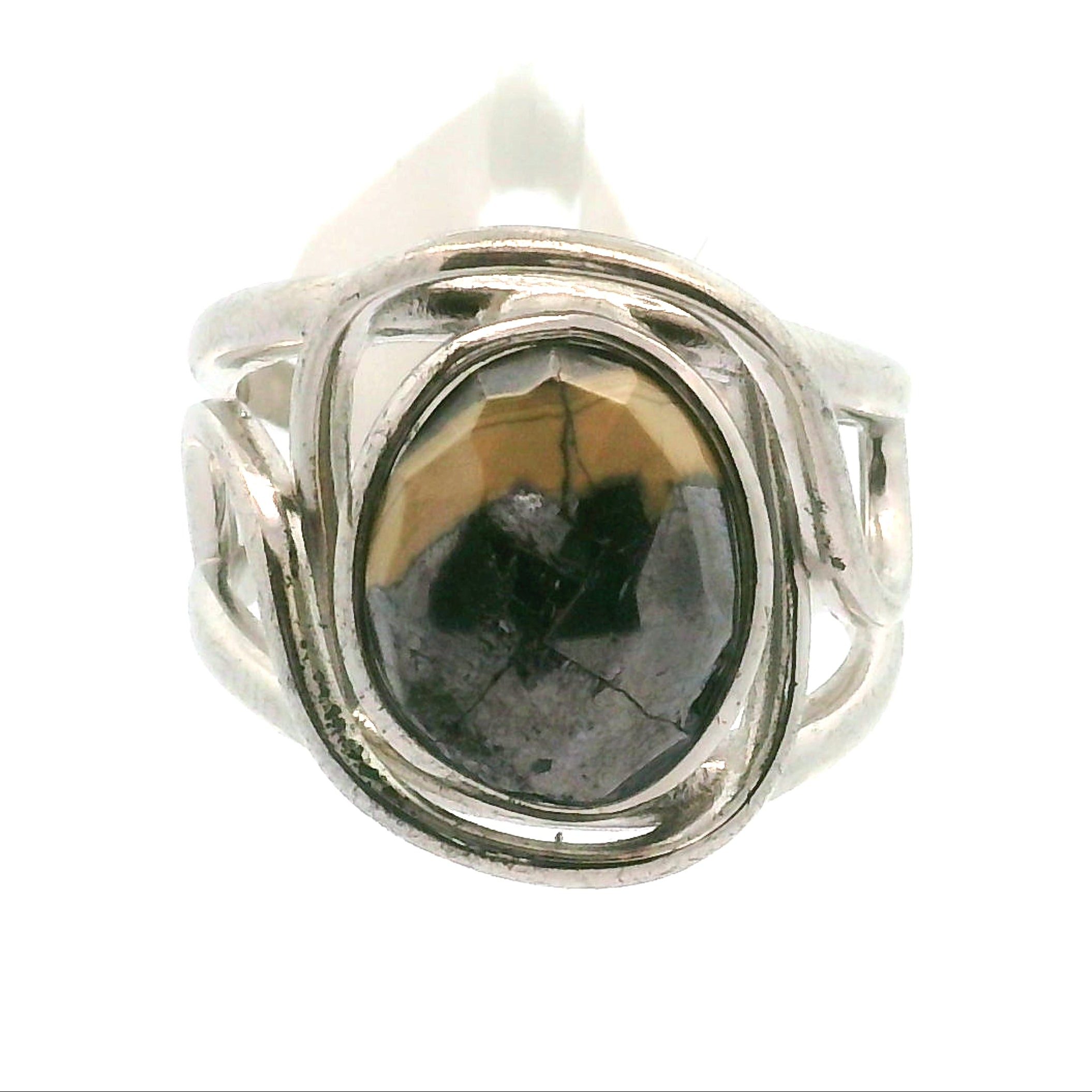 Schalenblende Cuff Ring .925 Silver for Transformation, Grounding and Protection