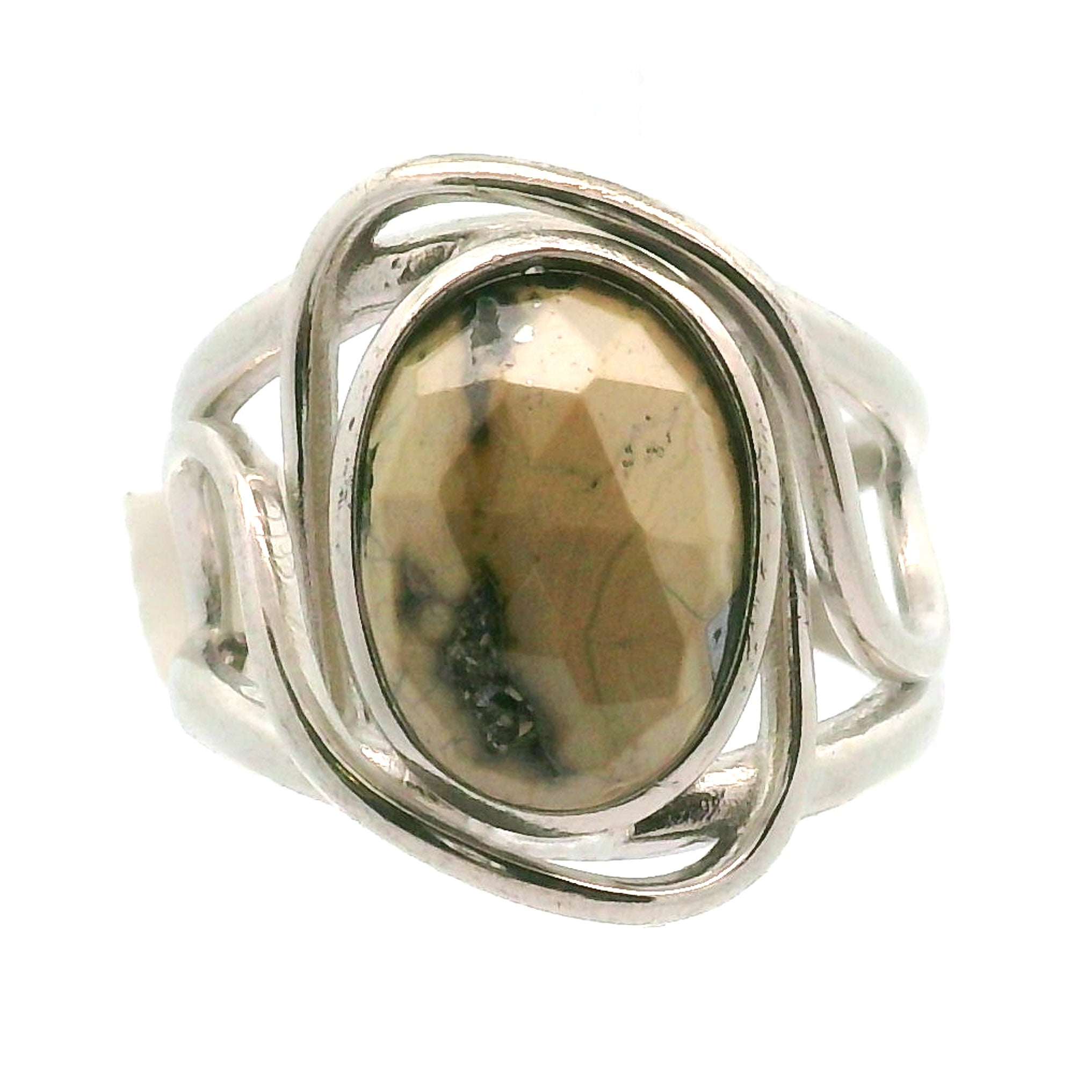 Schalenblende Cuff Ring .925 Silver for Transformation, Grounding and Protection