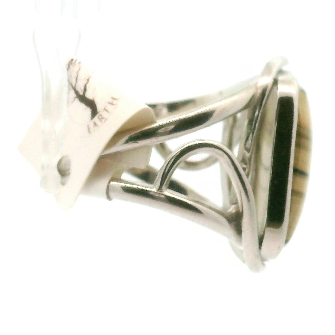 Schalenblende Cuff Ring .925 Silver for Transformation, Grounding and Protection