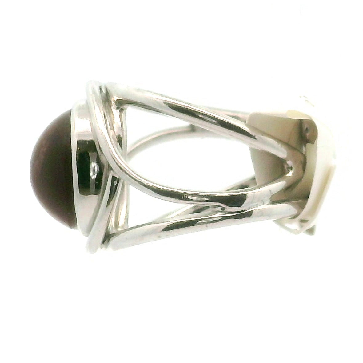 Cat's Eye Scapolite Midi Cuff Ring .925 Silver for Manifesting and Protection