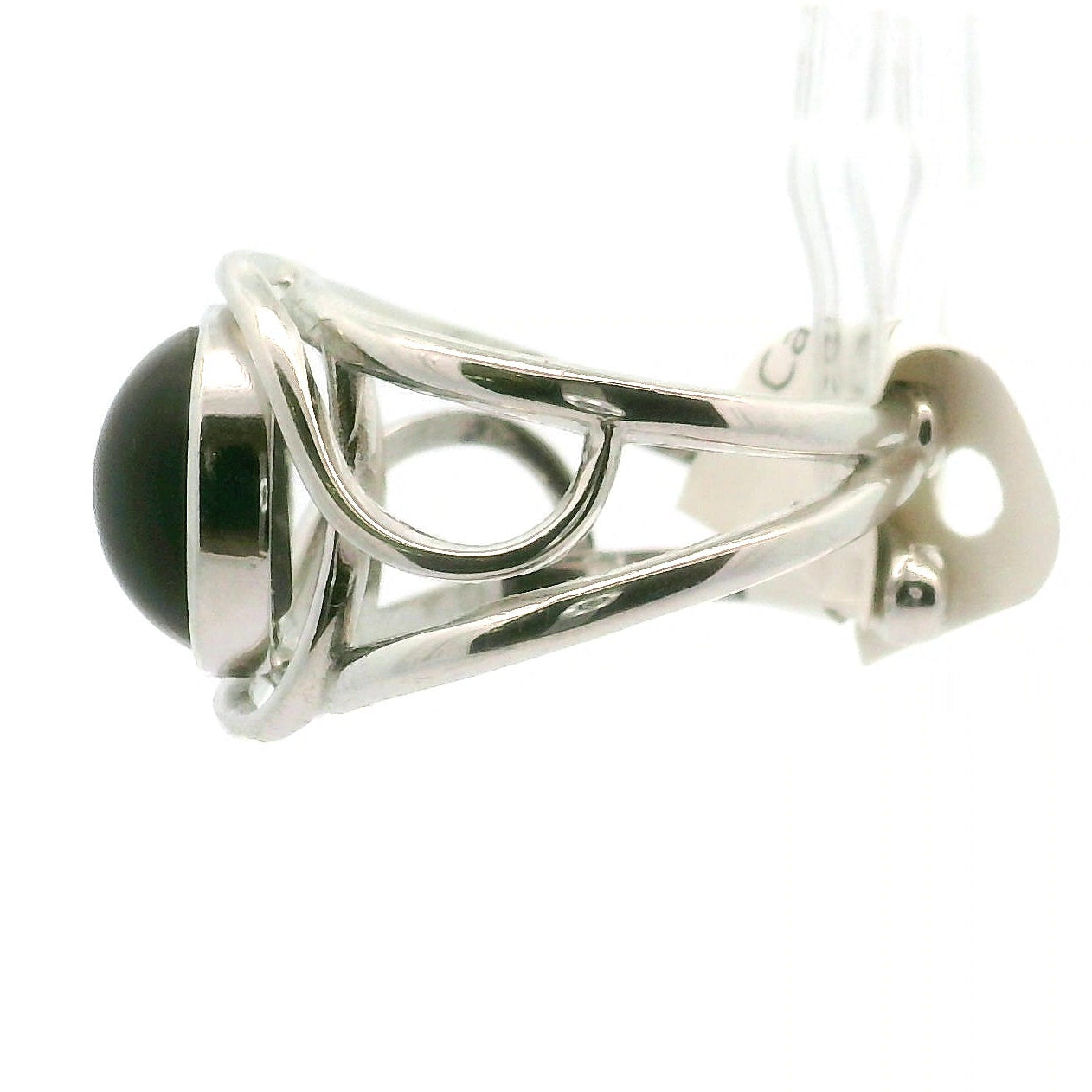 Cat's Eye Scapolite Cuff Ring .925 Silver for Manifesting and Protection