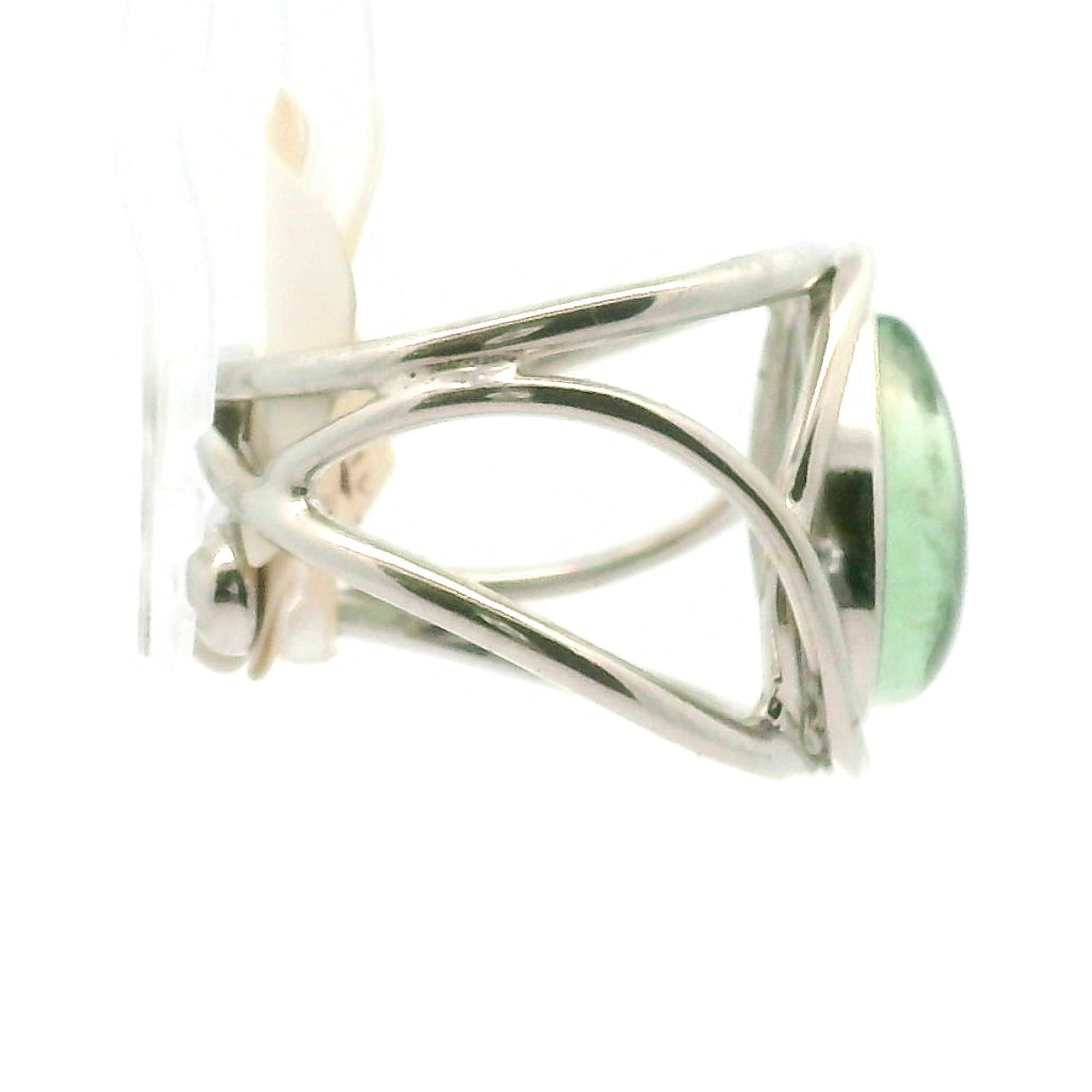 Fluorite Midi Cuff Ring .925 Silver for Clarity and Focus