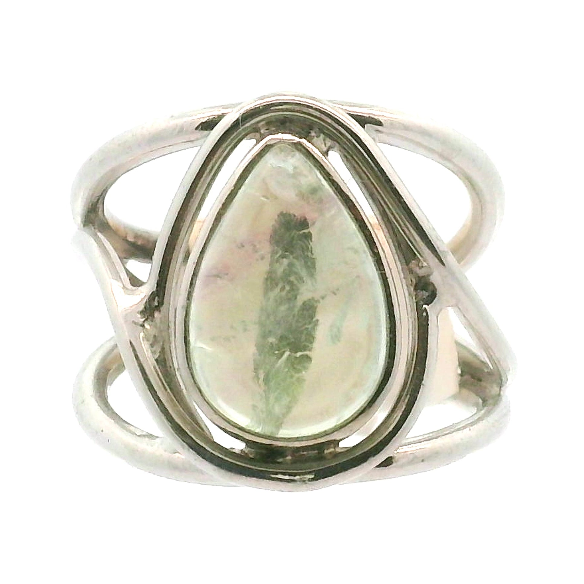 Fluorite Midi Cuff Ring .925 Silver for Clarity and Focus