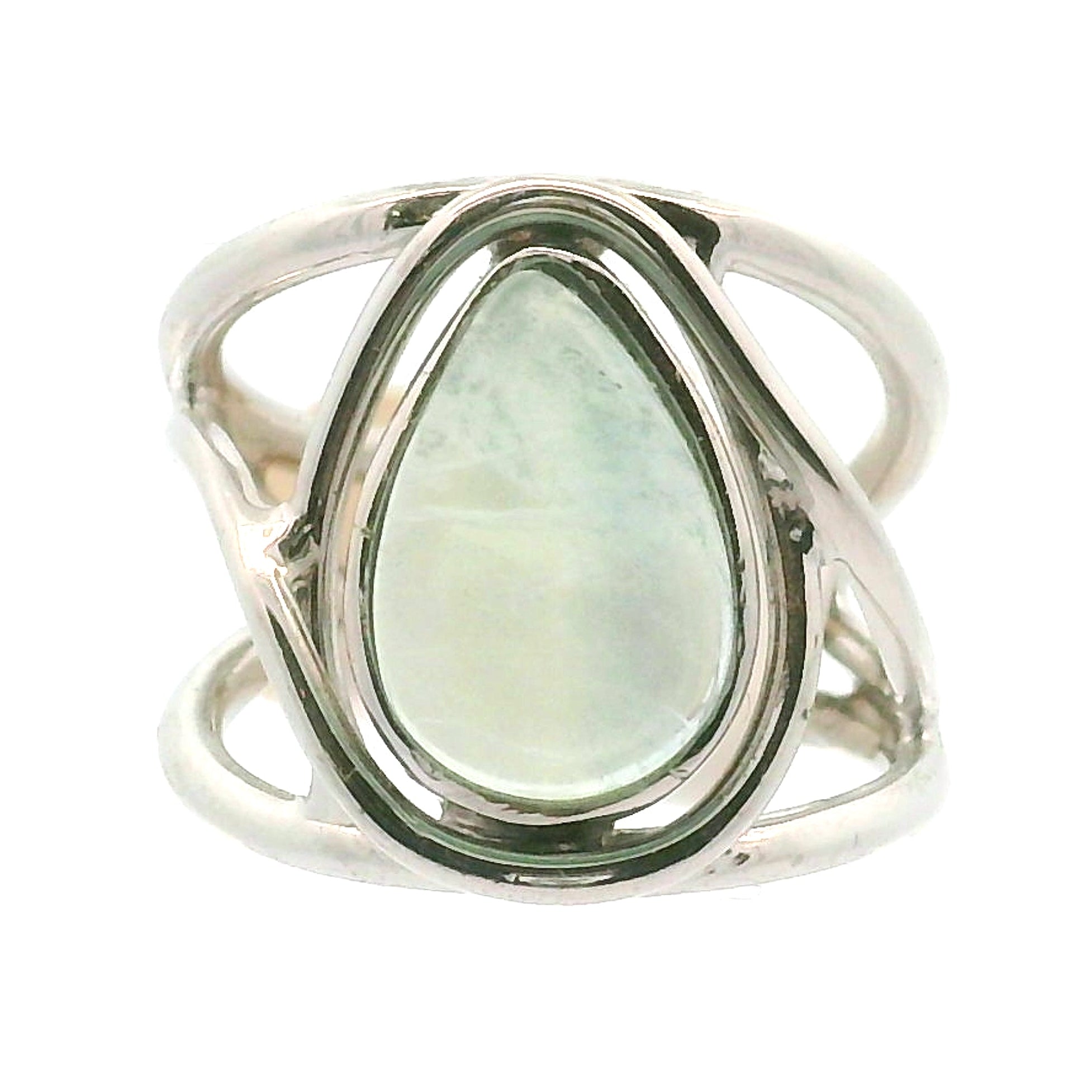 Fluorite Midi Cuff Ring .925 Silver for Clarity and Focus