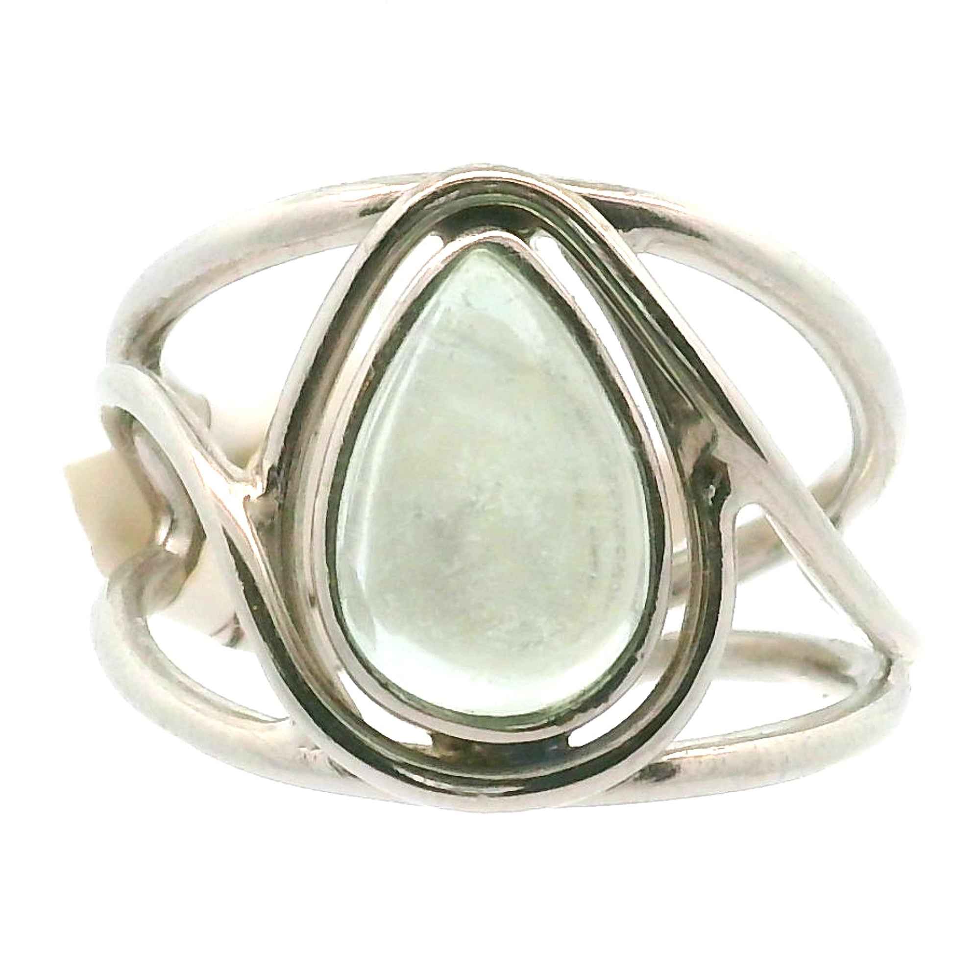 Fluorite Midi Cuff Ring .925 Silver for Clarity and Focus