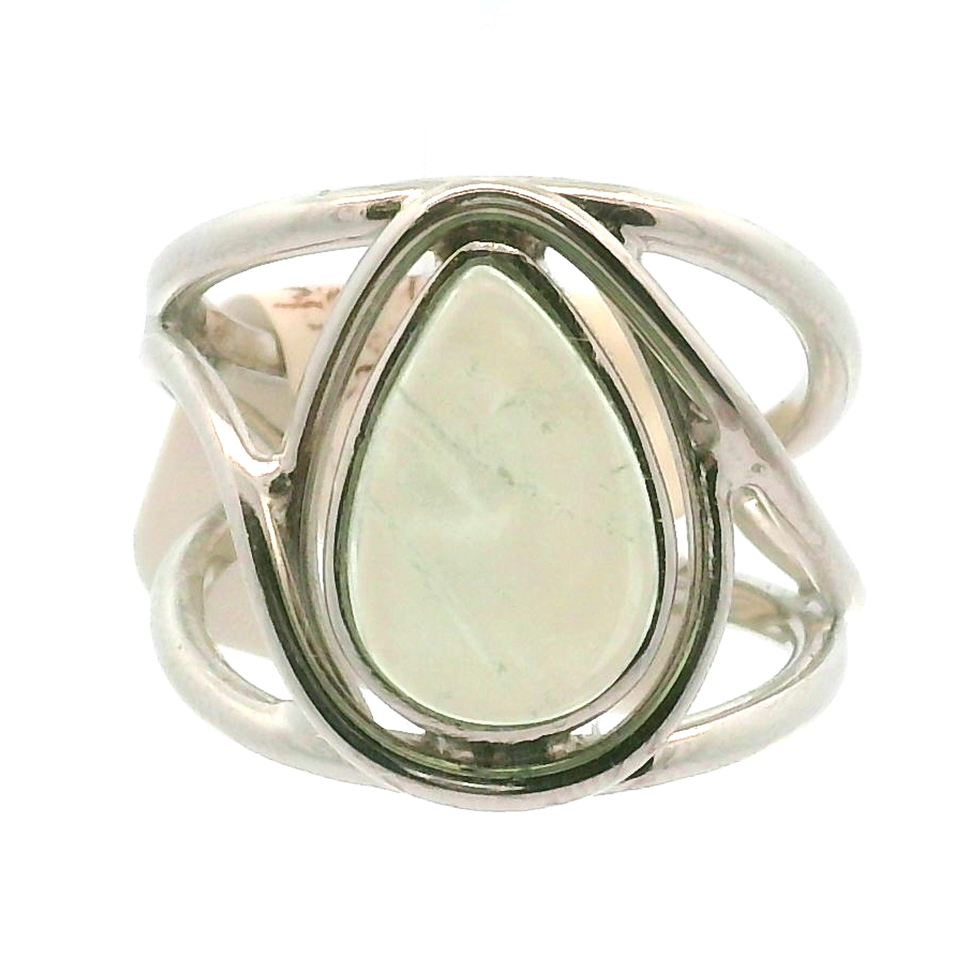 Fluorite Midi Cuff Ring .925 Silver for Clarity and Focus