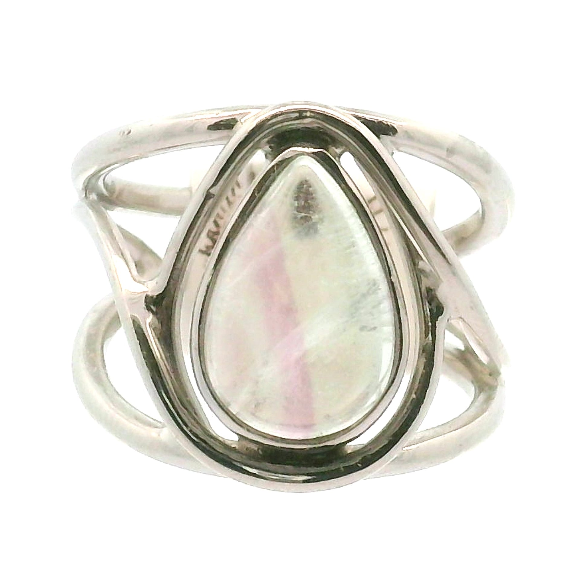 Fluorite Midi Cuff Ring .925 Silver for Clarity and Focus