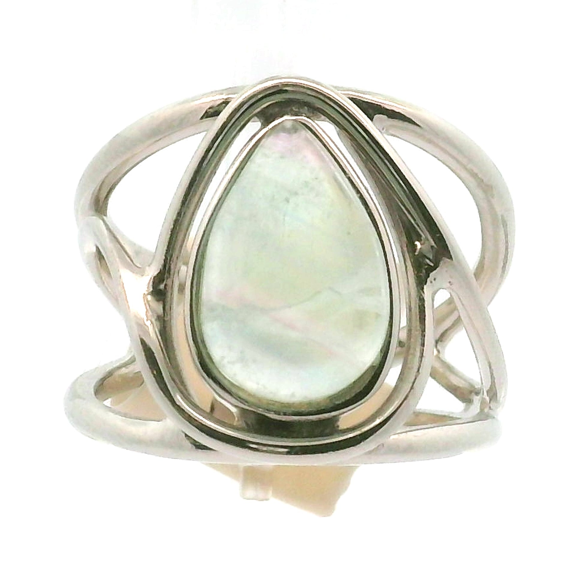 Fluorite Midi Cuff Ring .925 Silver for Clarity and Focus