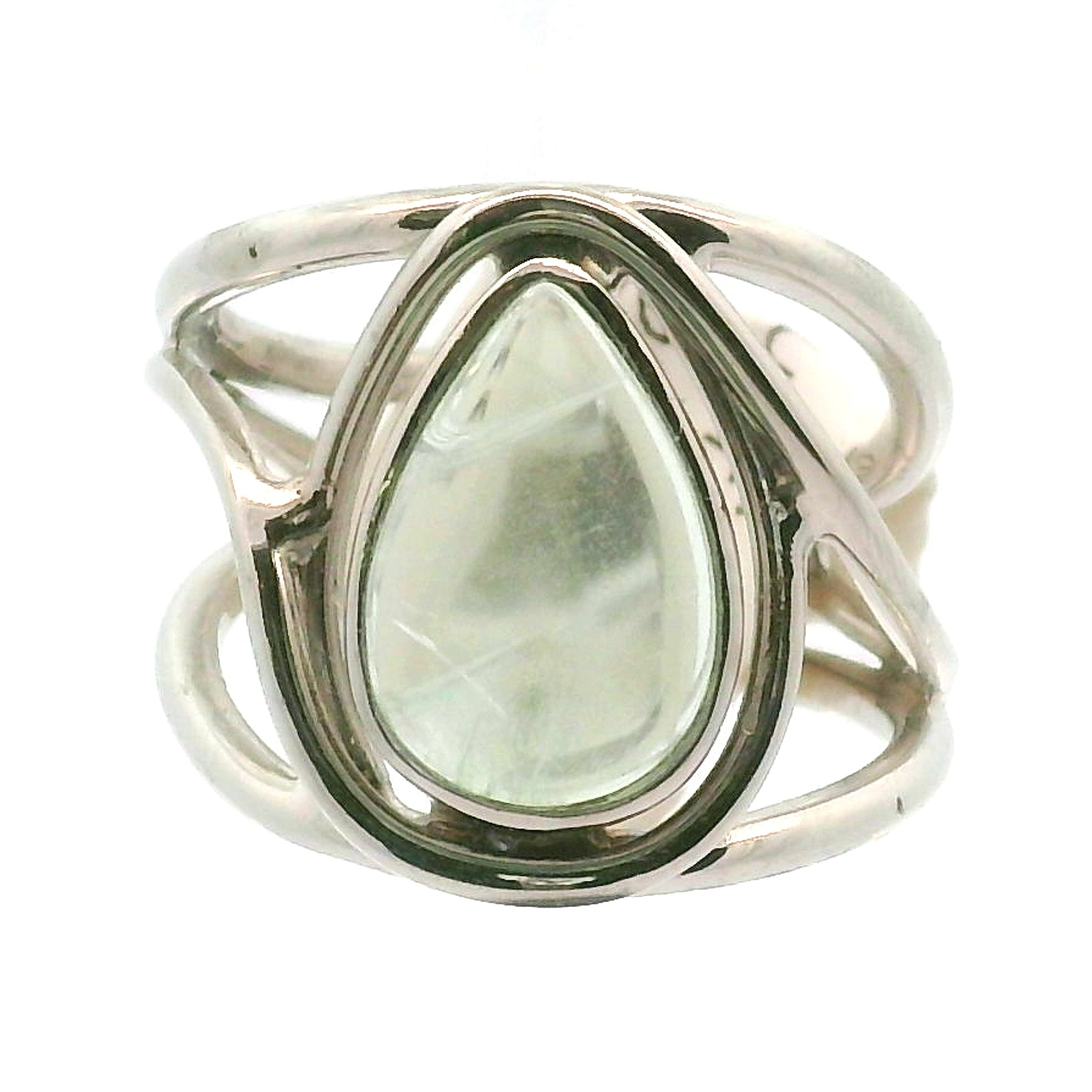Fluorite Midi Cuff Ring .925 Silver for Clarity and Focus