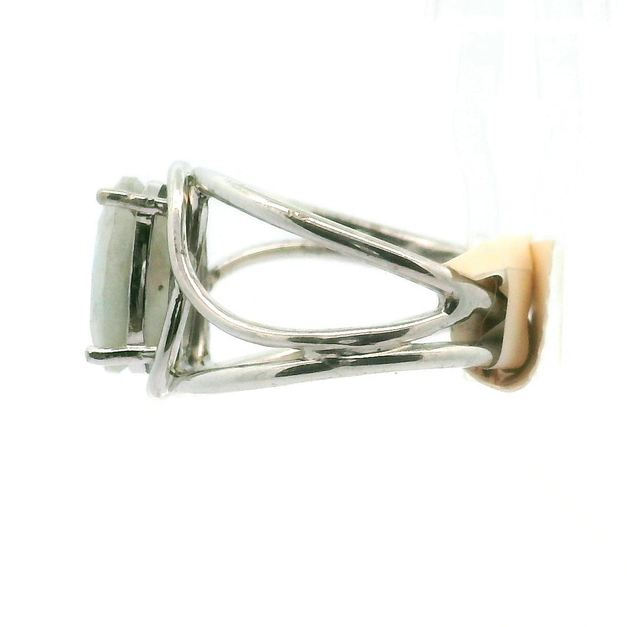 Kiwi Jasper Cuff Ring 925 Silver for Support during Stress or Addiction