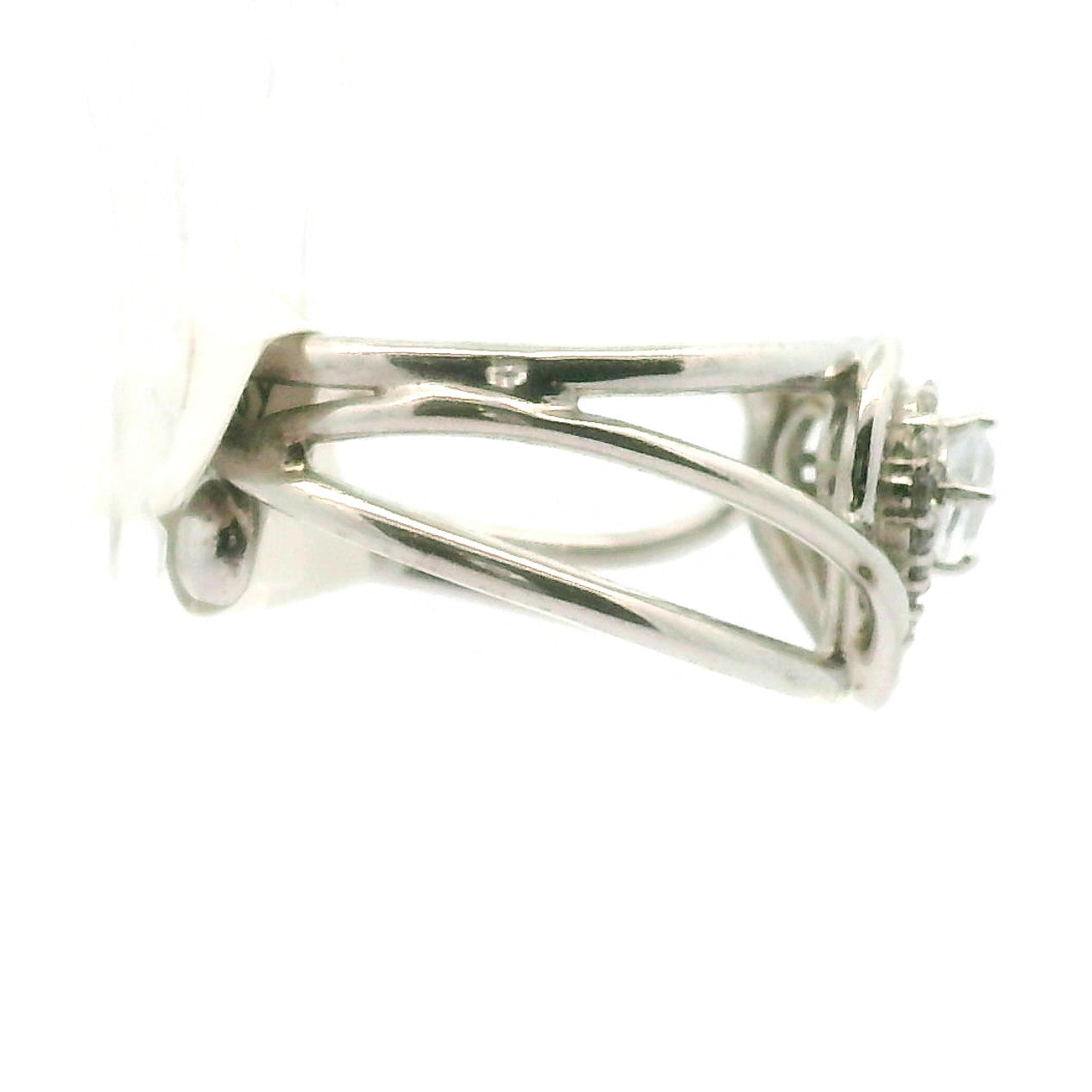 White Topaz Heart Cuff Ring .925 Silver for Health, Protection, Amplifying Intentions & Accelerating Manifestations