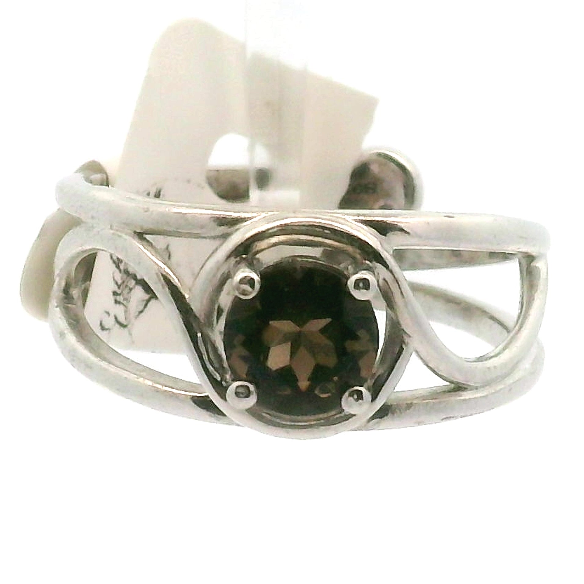 Smoky Quartz Midi Adjustable Finger Cuff Ring .925 Silver for Energy Cleansing, Manifestation and Protection