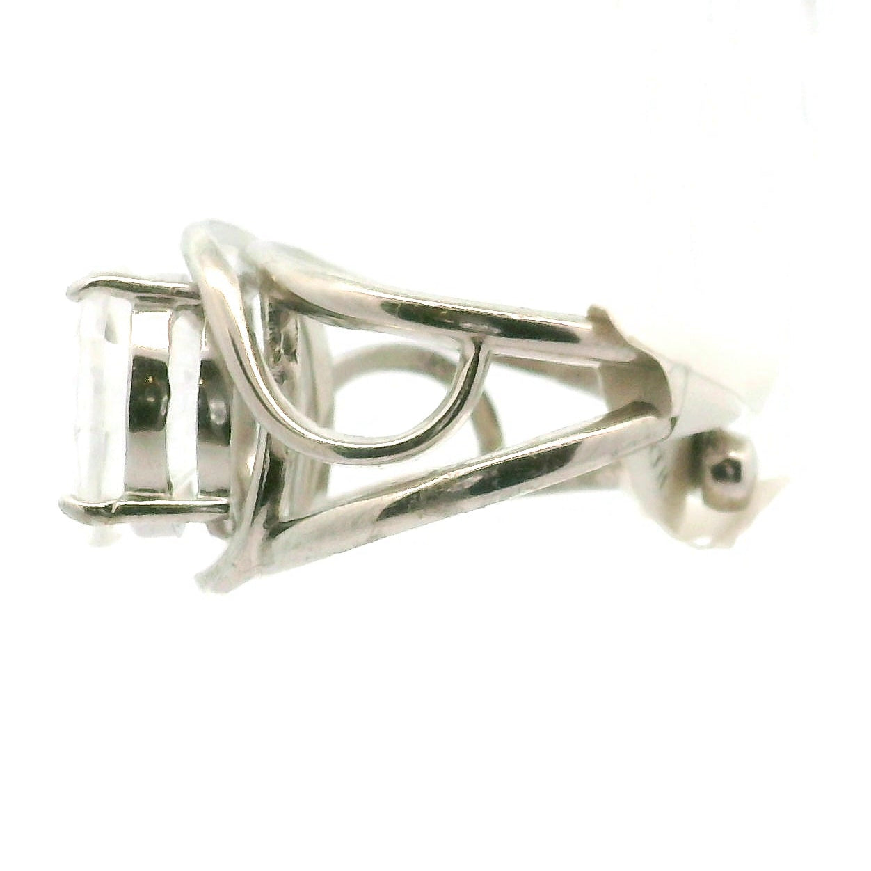 Clear Quartz Fantasy Cut Cuff Ring .925 Silver for Healing, Intention Setting and Manifesting your Desires