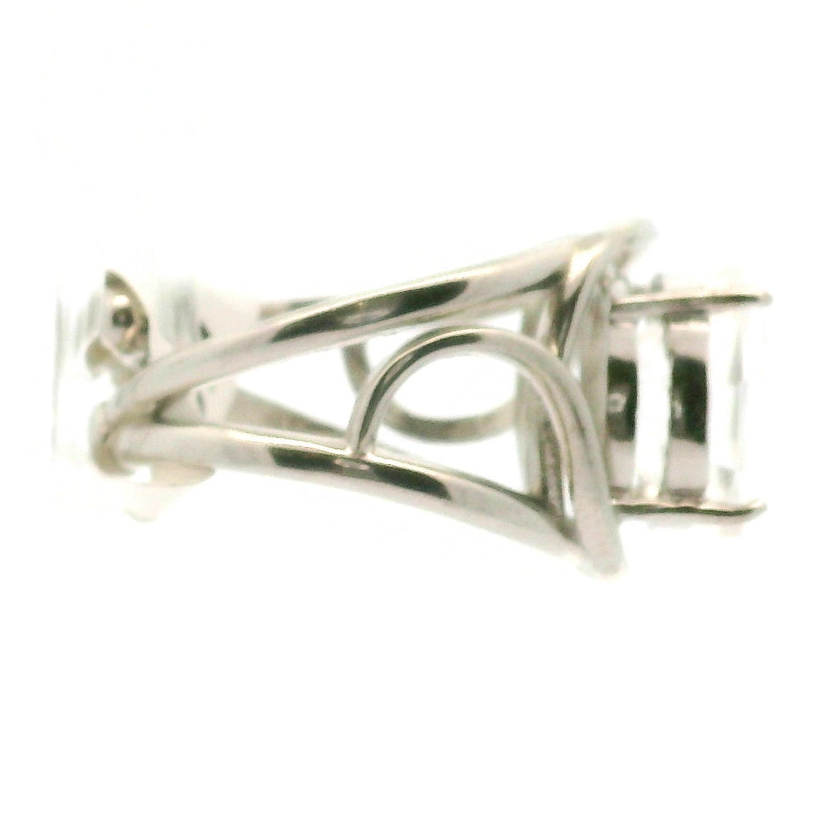Clear Quartz Fantasy Cut Cuff Ring .925 Silver for Healing, Intention Setting and Manifesting your Desires