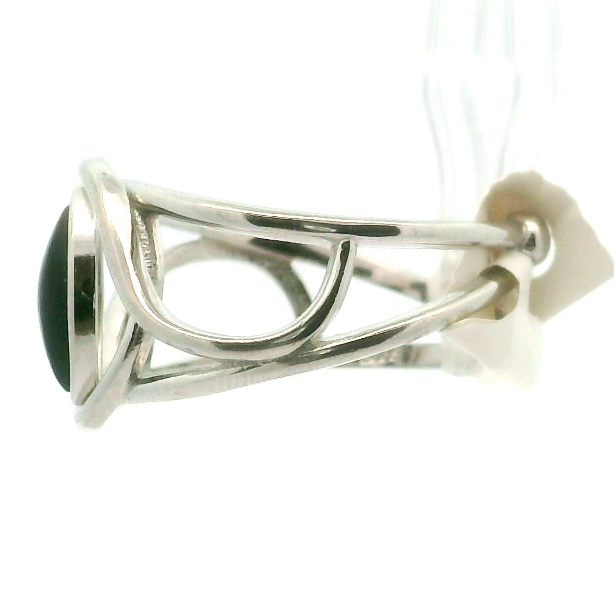 Black Mother of Pearl Cuff Ring .925 Silver for Embracing your Feminine Power, Harmony and Protection