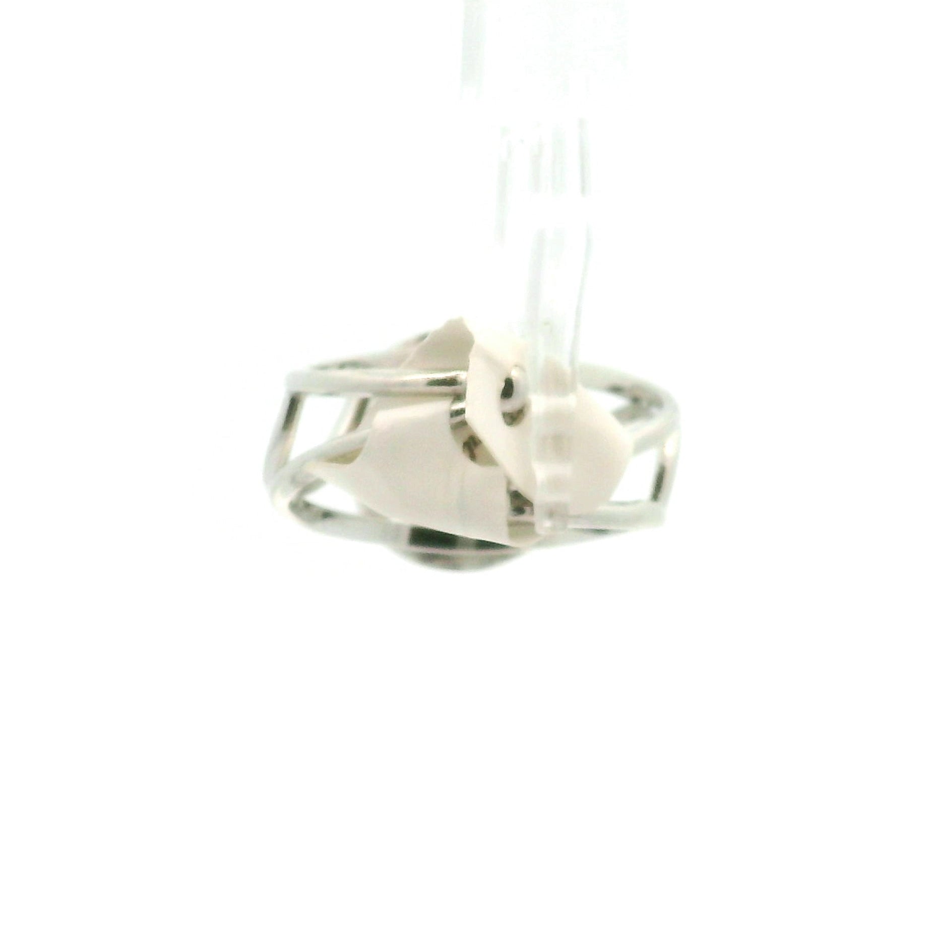 Black Mother of Pearl Cuff Ring .925 Silver for Embracing your Feminine Power, Harmony and Protection