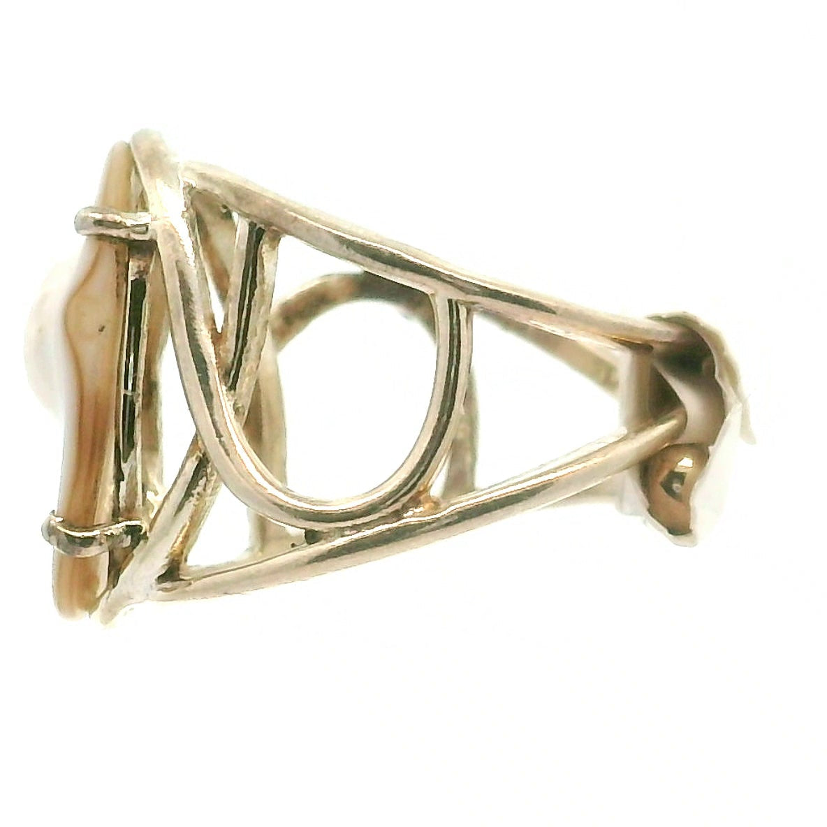 Pearl Cuff Ring .925 Silver for Honesty, Commitment & Faithfulness in Relationships